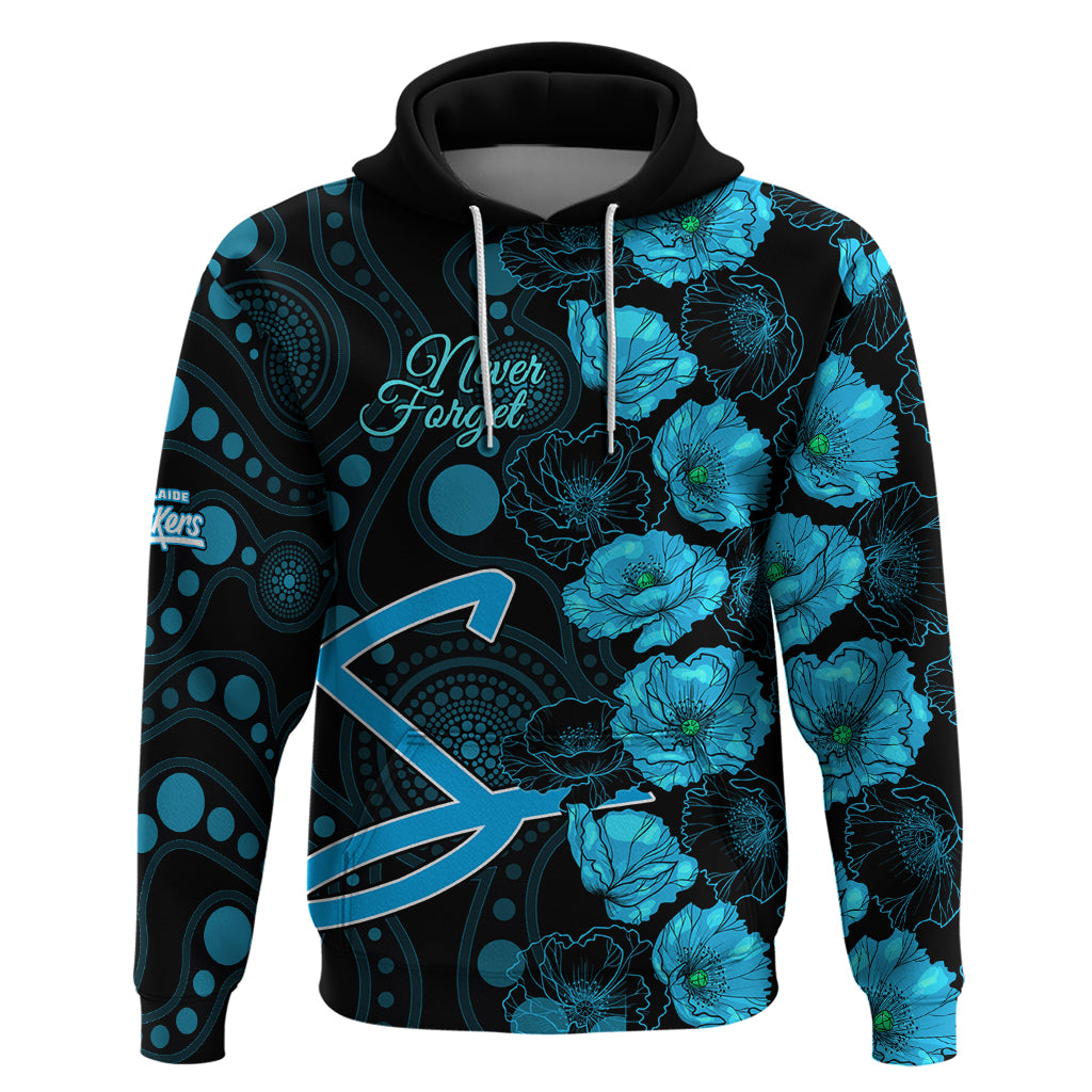 Strikers Cricket Never Forget Custom Hoodie ANZAC Day with Poppy Aboriginal LT9 - Vibe Hoodie Shop