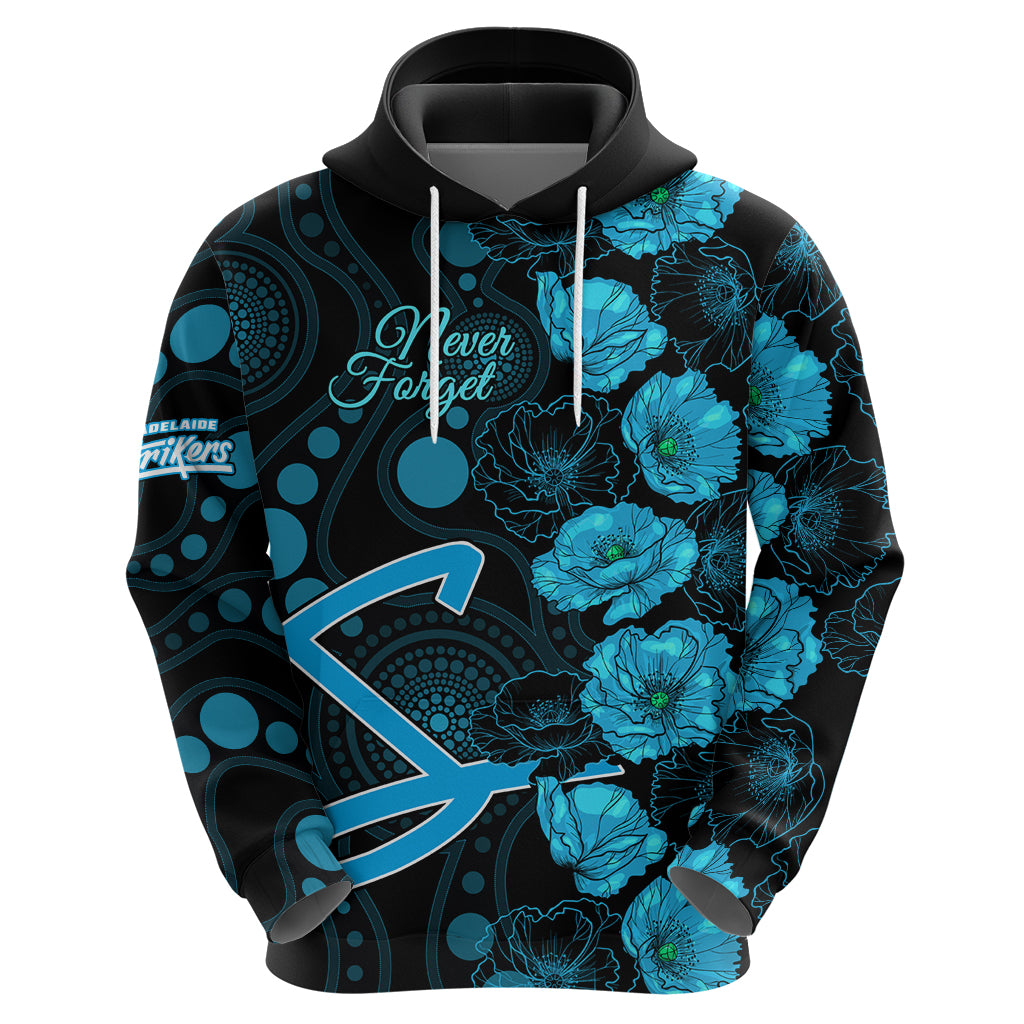Strikers Cricket Never Forget Custom Hoodie ANZAC Day with Poppy Aboriginal LT9 - Vibe Hoodie Shop
