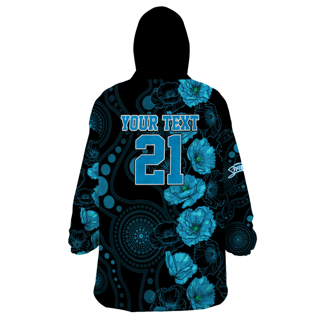 Strikers Cricket Never Forget Custom Wearable Blanket Hoodie ANZAC Day with Poppy Aboriginal - Vibe Hoodie Shop