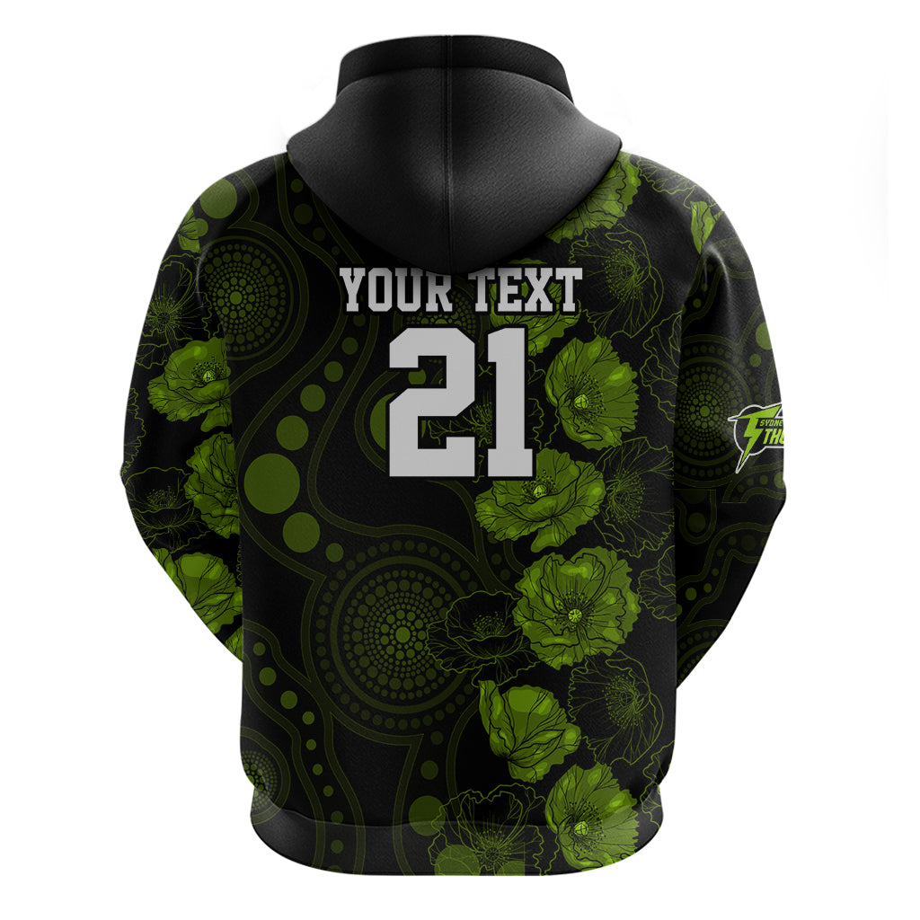 Thunder Cricket Never Forget Custom Hoodie ANZAC Day with Poppy Aboriginal LT9 - Vibe Hoodie Shop