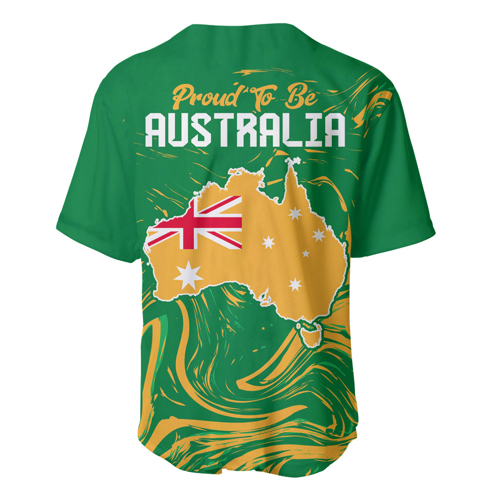 Proud To Be Australia Day Baseball Jersey Kangaroo with National Color - Vibe Hoodie Shop