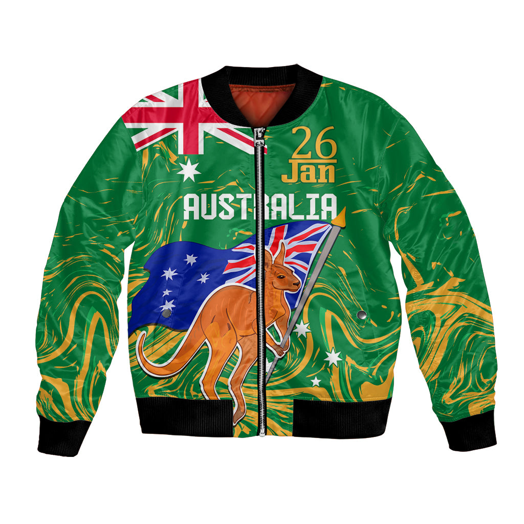 Proud To Be Australia Day Bomber Jacket Kangaroo with National Color - Vibe Hoodie Shop