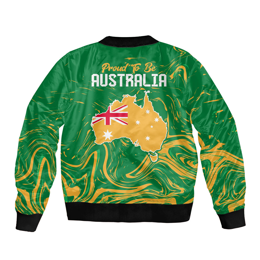 Proud To Be Australia Day Bomber Jacket Kangaroo with National Color - Vibe Hoodie Shop