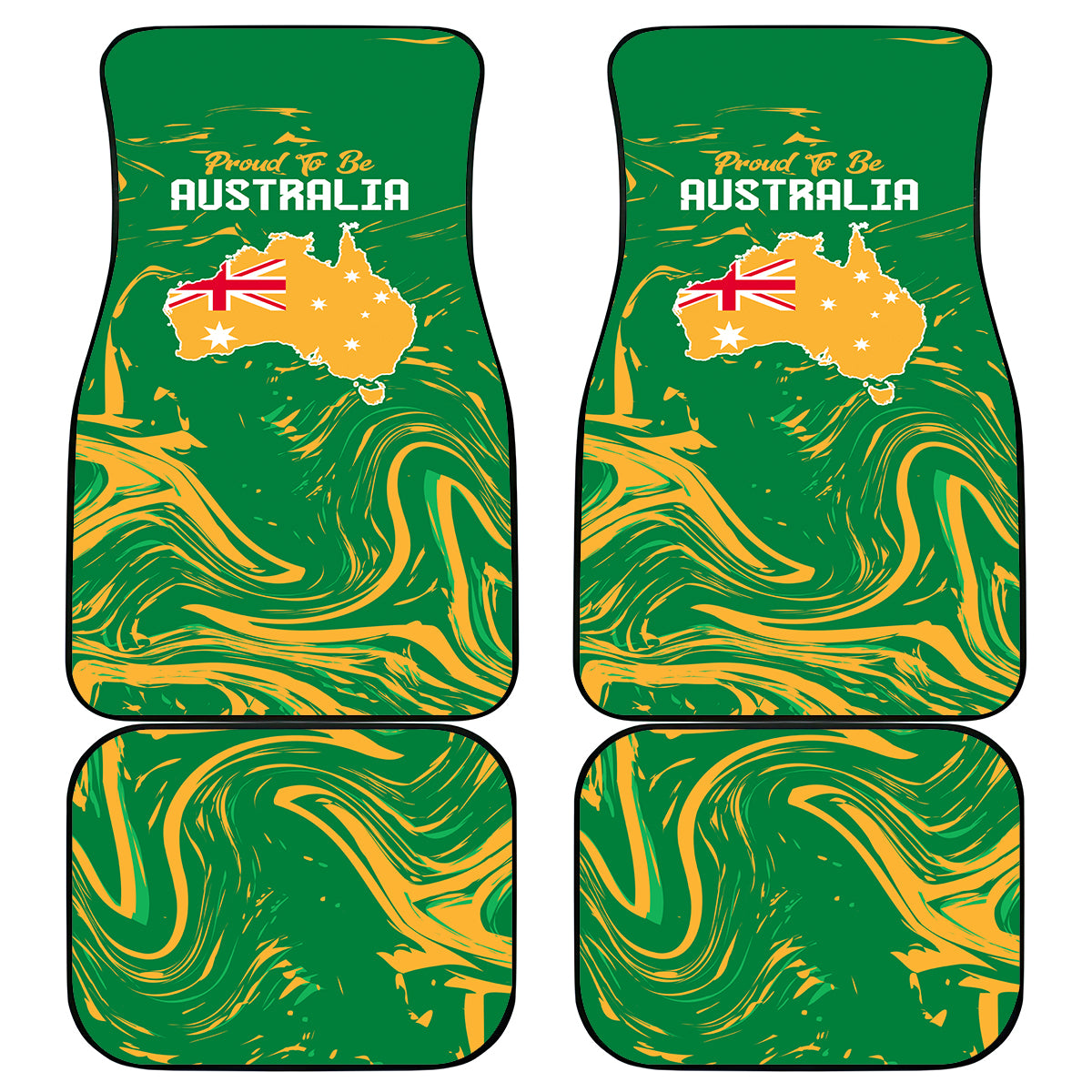 Proud To Be Australia Day Car Mats Kangaroo with National Color