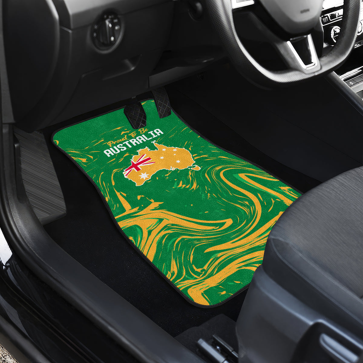 Proud To Be Australia Day Car Mats Kangaroo with National Color