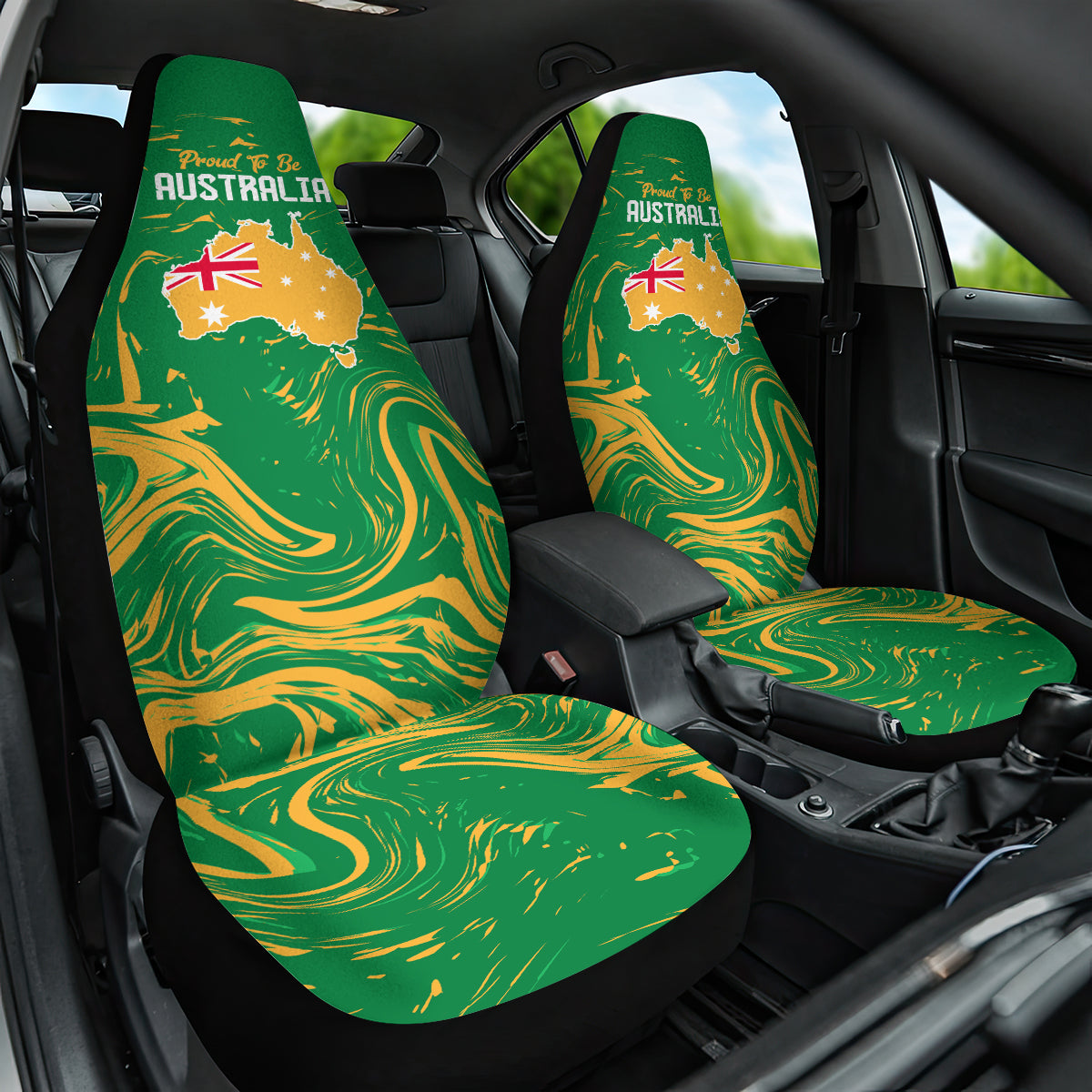 Proud To Be Australia Day Car Seat Cover Kangaroo with National Color - Vibe Hoodie Shop