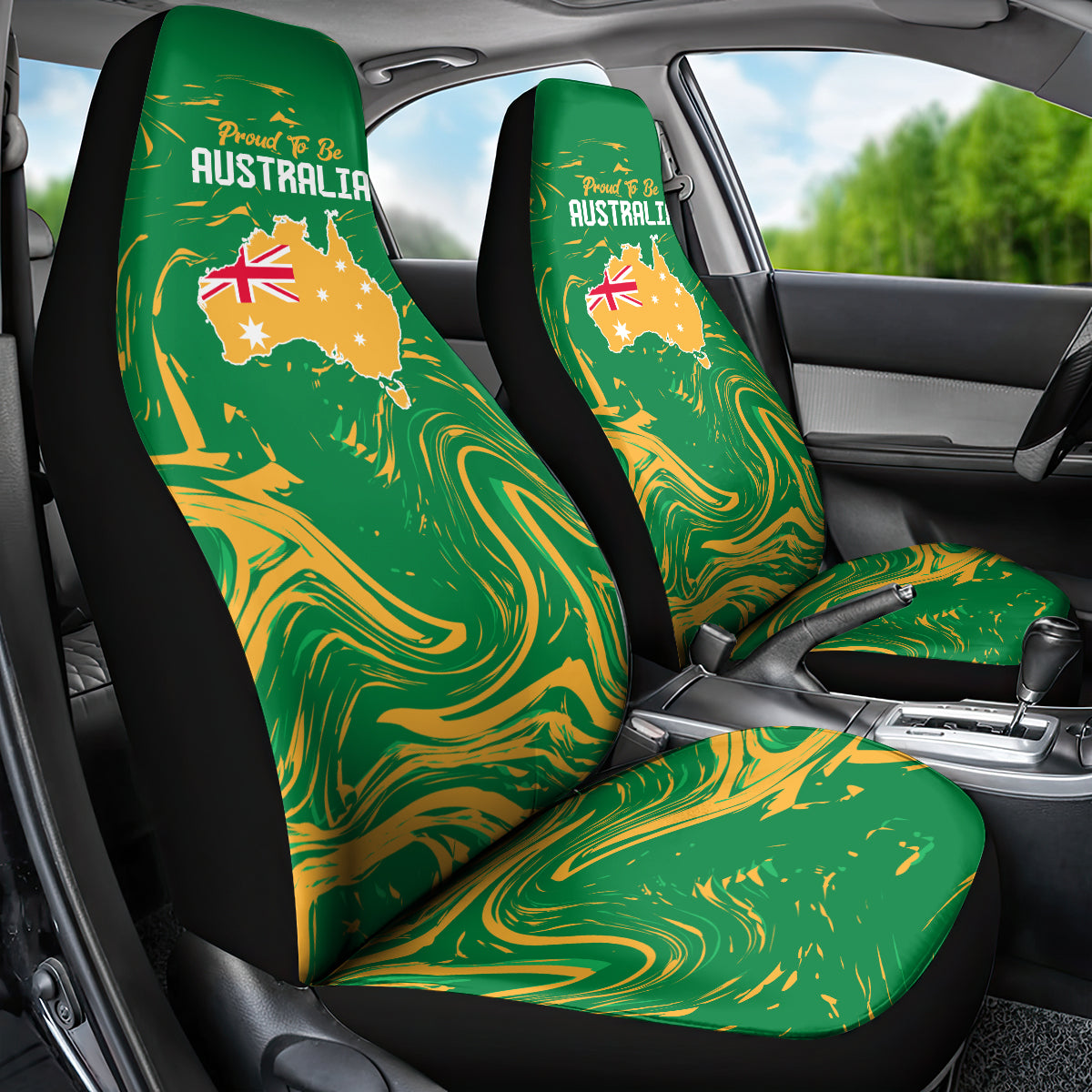 Proud To Be Australia Day Car Seat Cover Kangaroo with National Color - Vibe Hoodie Shop