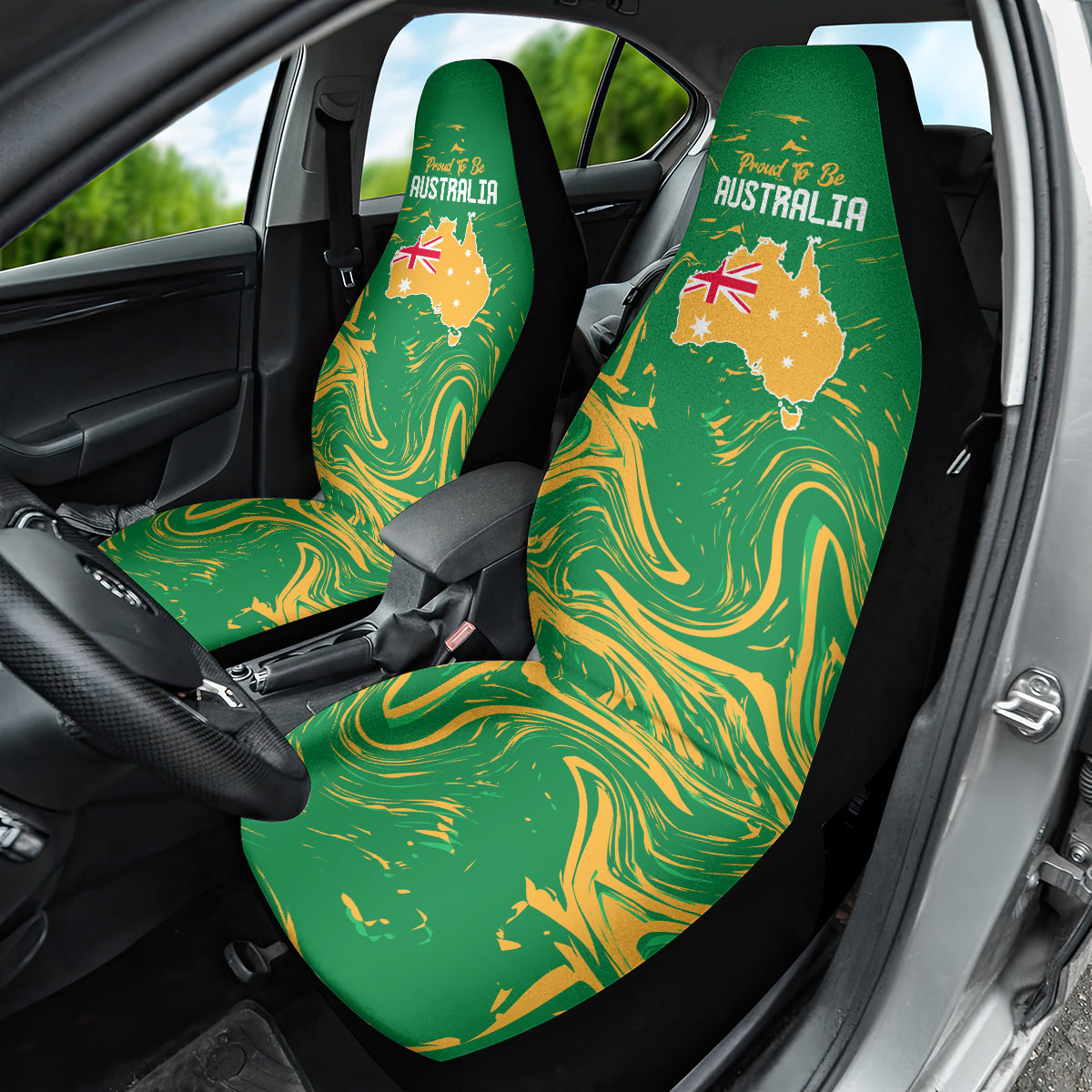 Proud To Be Australia Day Car Seat Cover Kangaroo with National Color - Vibe Hoodie Shop