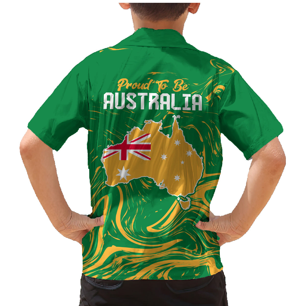 Proud To Be Australia Day Family Matching Mermaid Dress and Hawaiian Shirt Kangaroo with National Color