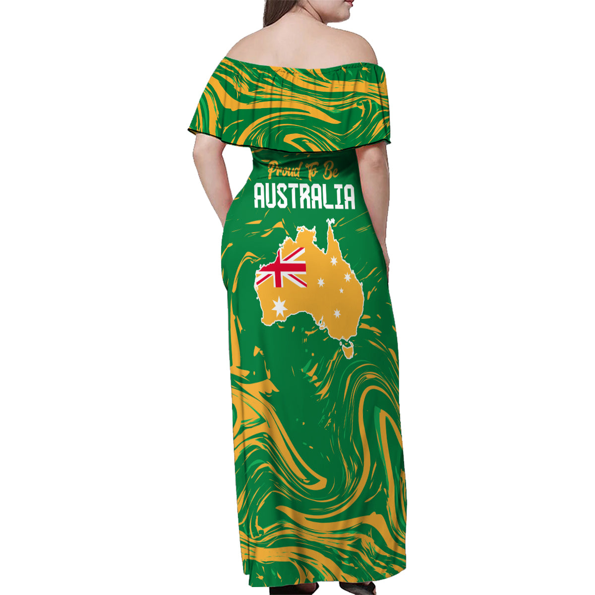 Proud To Be Australia Day Family Matching Off Shoulder Maxi Dress and Hawaiian Shirt Kangaroo with National Color