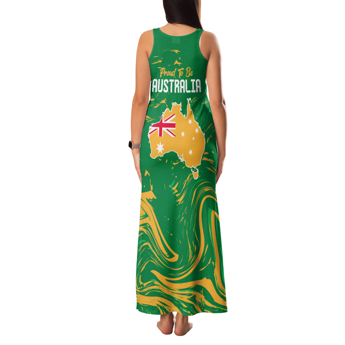 Proud To Be Australia Day Family Matching Tank Maxi Dress and Hawaiian Shirt Kangaroo with National Color