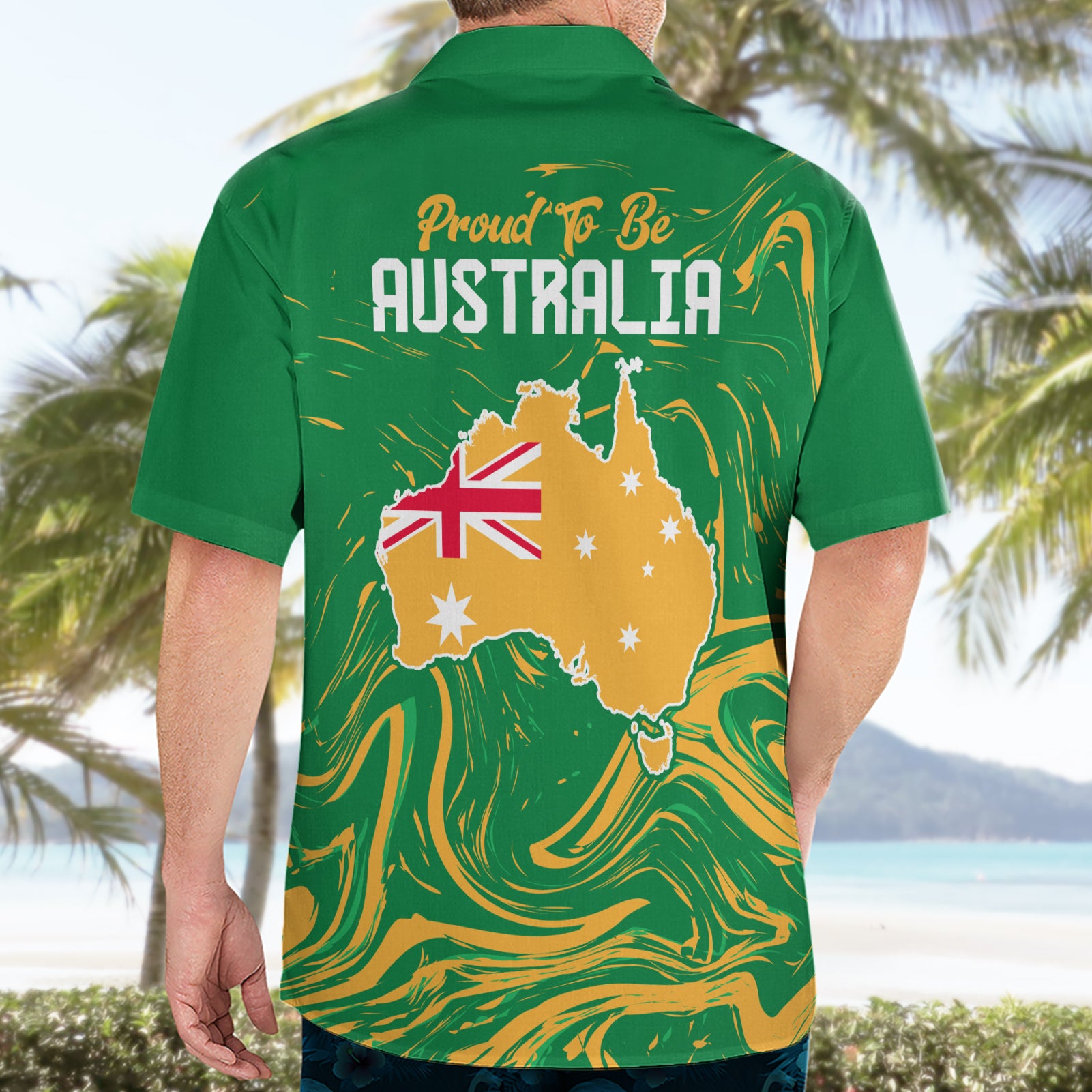 Proud To Be Australia Day Hawaiian Shirt Kangaroo with National Color - Vibe Hoodie Shop