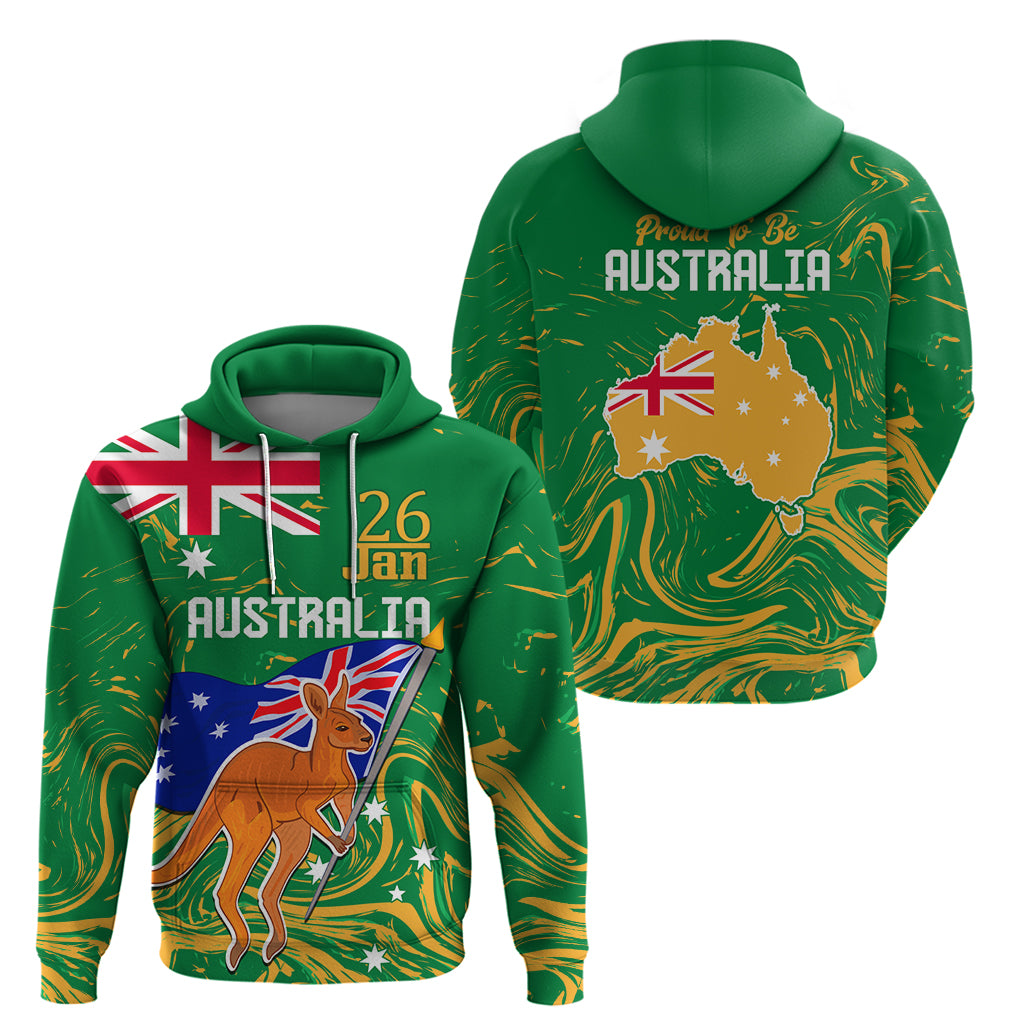 Proud To Be Australia Day Hoodie Kangaroo with National Color LT9 - Vibe Hoodie Shop