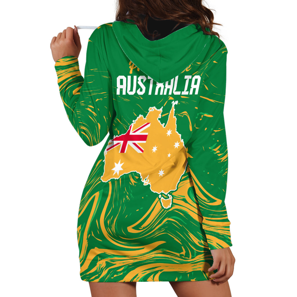 Proud To Be Australia Day Hoodie Dress Kangaroo with National Color - Vibe Hoodie Shop