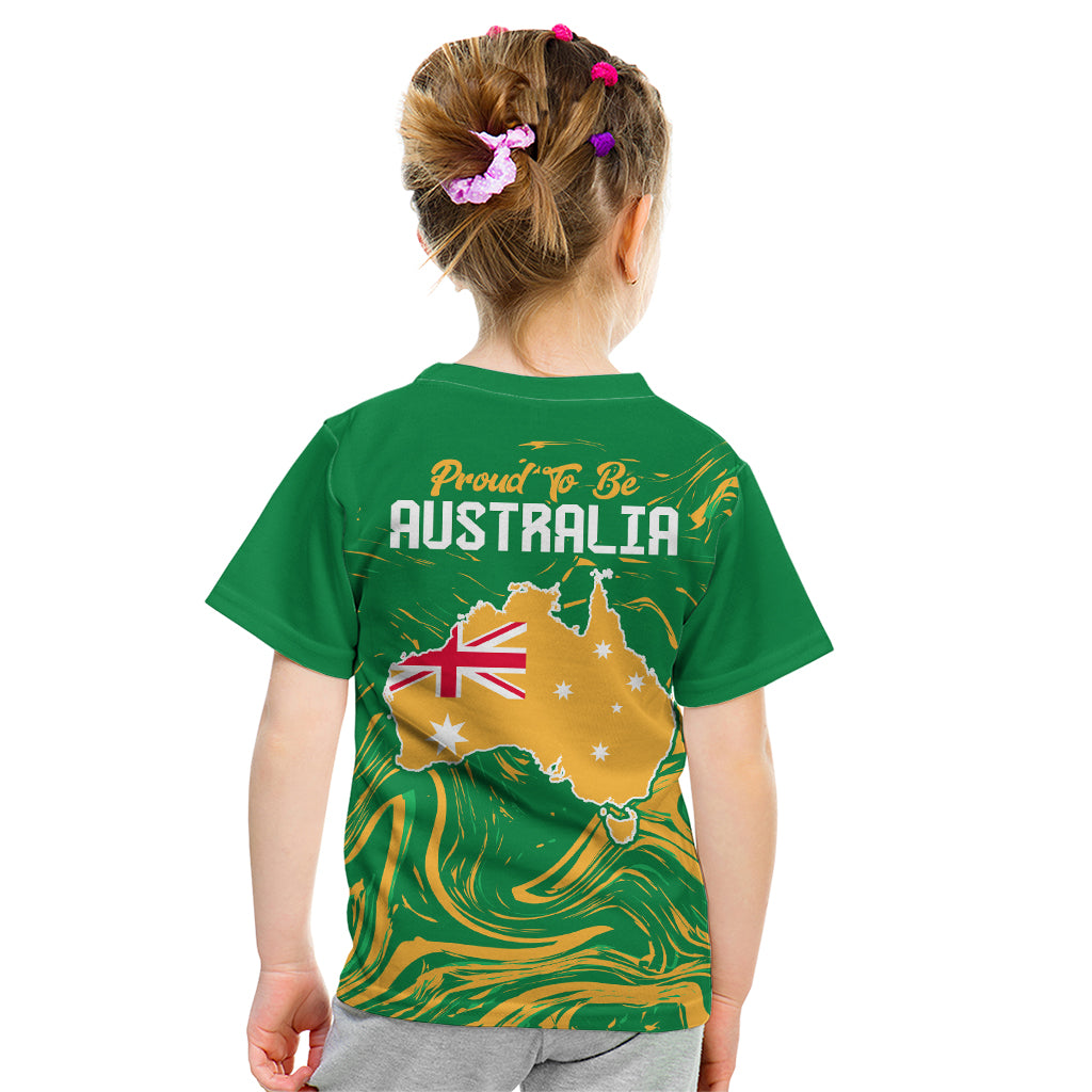 Proud To Be Australia Day Kid T Shirt Kangaroo with National Color - Vibe Hoodie Shop