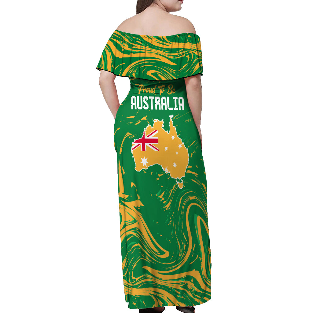 Proud To Be Australia Day Off Shoulder Maxi Dress Kangaroo with National Color