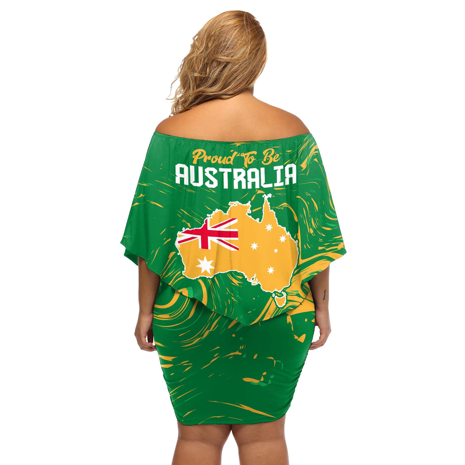 Proud To Be Australia Day Off Shoulder Short Dress Kangaroo with National Color