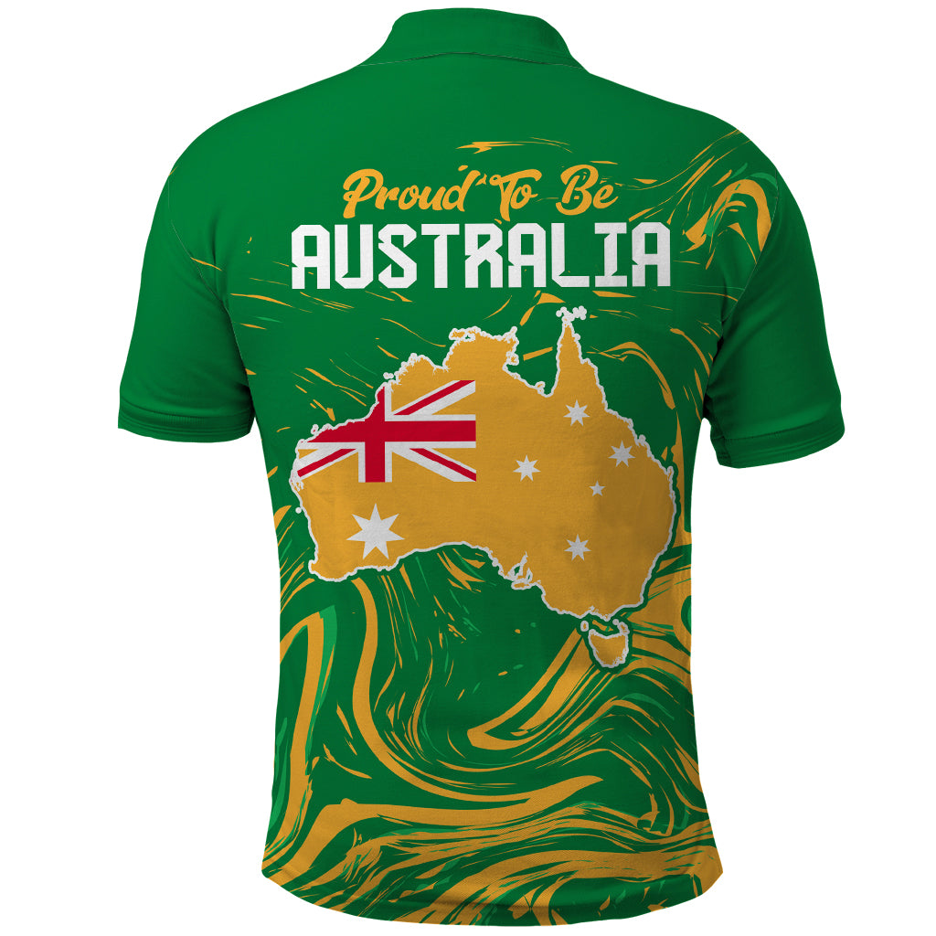 Proud To Be Australia Day Polo Shirt Kangaroo with National Color LT9 - Vibe Hoodie Shop