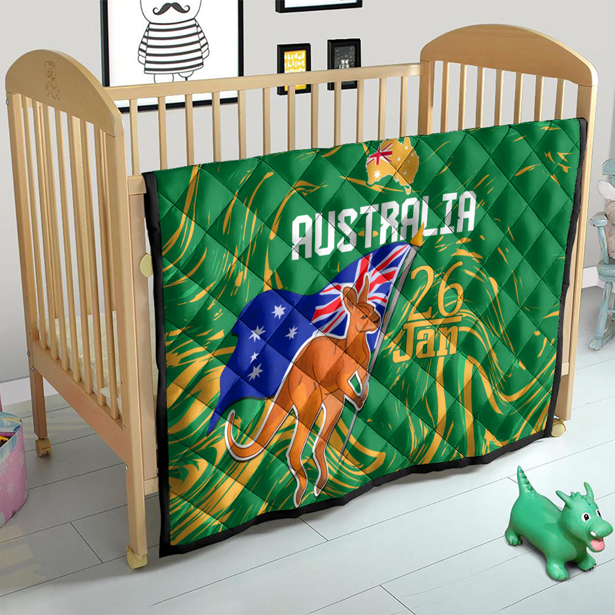 Proud To Be Australia Day Quilt Kangaroo with National Color - Vibe Hoodie Shop