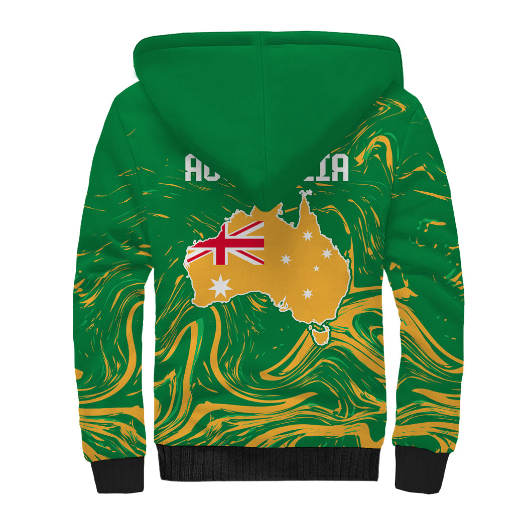 Proud To Be Australia Day Sherpa Hoodie Kangaroo with National Color - Vibe Hoodie Shop