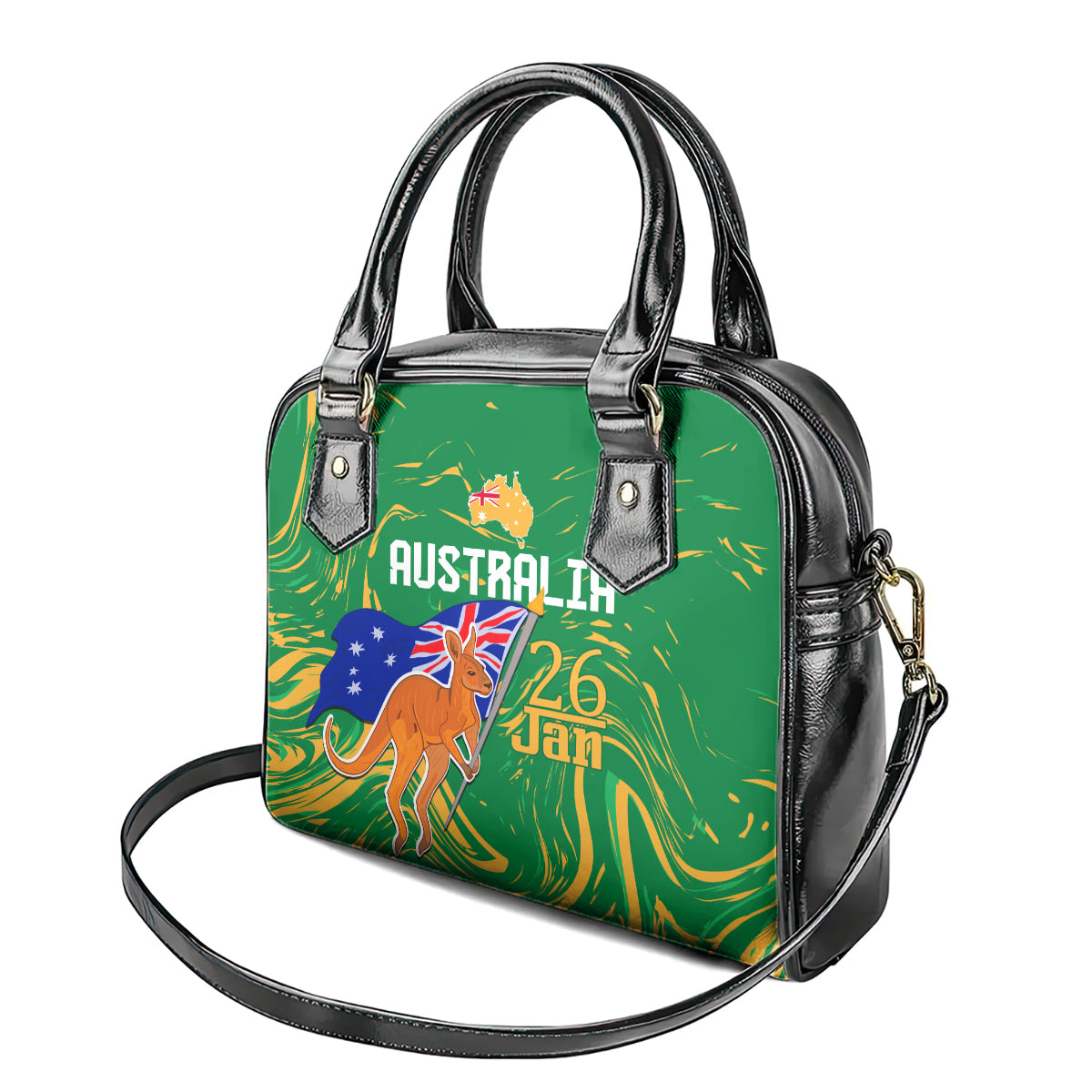 Proud To Be Australia Day Shoulder Handbag Kangaroo with National Color - Vibe Hoodie Shop