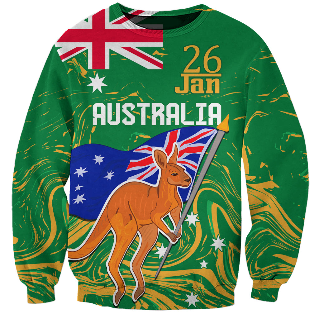 Proud To Be Australia Day Sweatshirt Kangaroo with National Color - Vibe Hoodie Shop