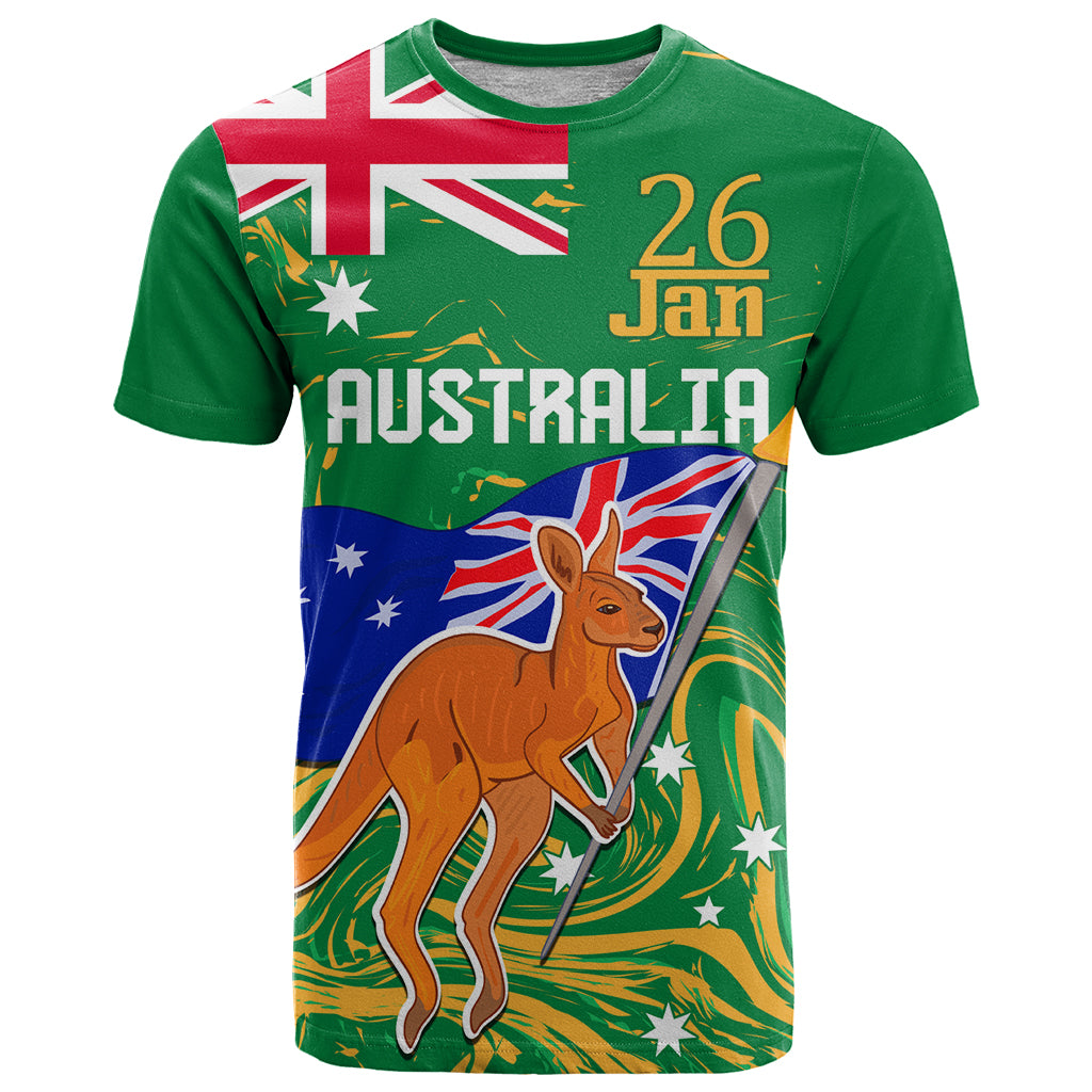 Proud To Be Australia Day T Shirt Kangaroo with National Color LT9 - Vibe Hoodie Shop