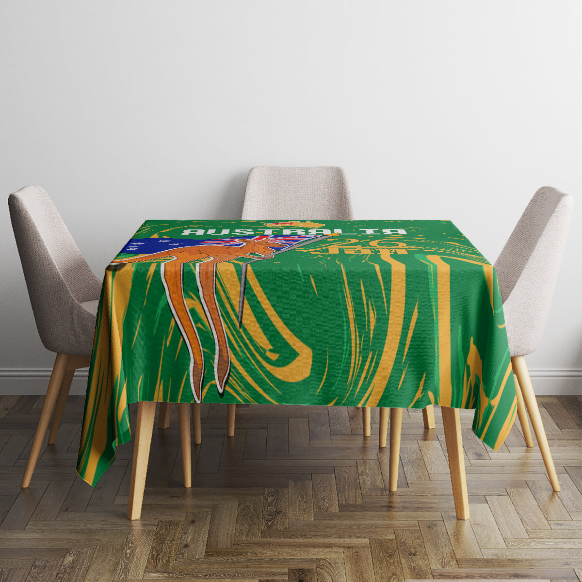 Proud To Be Australia Day Tablecloth Kangaroo with National Color