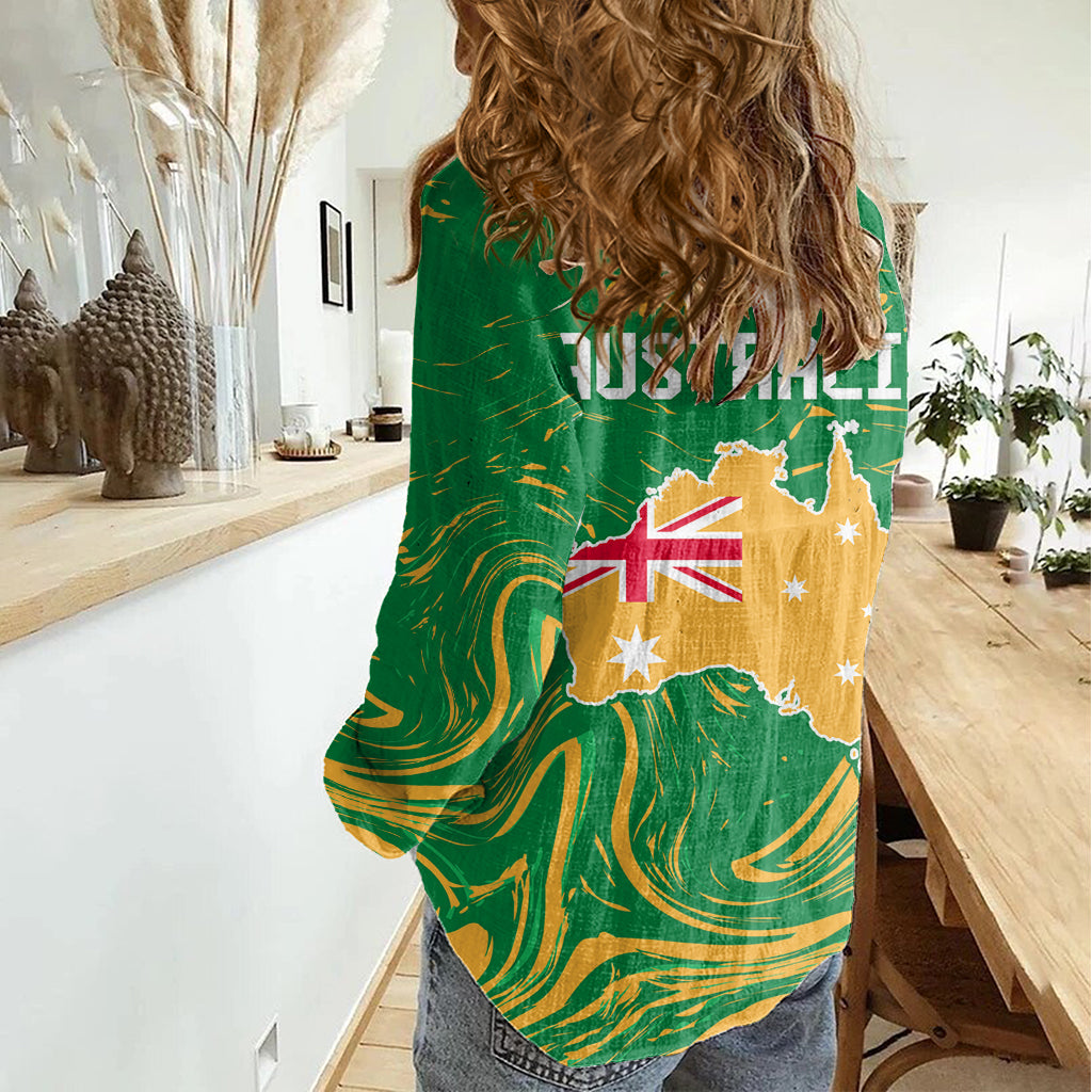 Proud To Be Australia Day Women Casual Shirt Kangaroo with National Color - Vibe Hoodie Shop