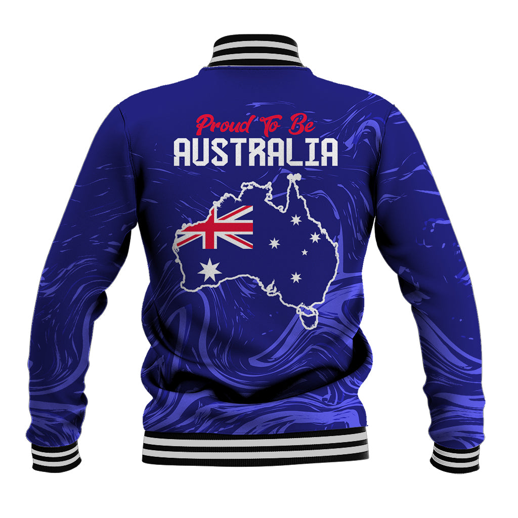 Proud To Be Australia Day Baseball Jacket Kangaroo with Flag Color - Vibe Hoodie Shop