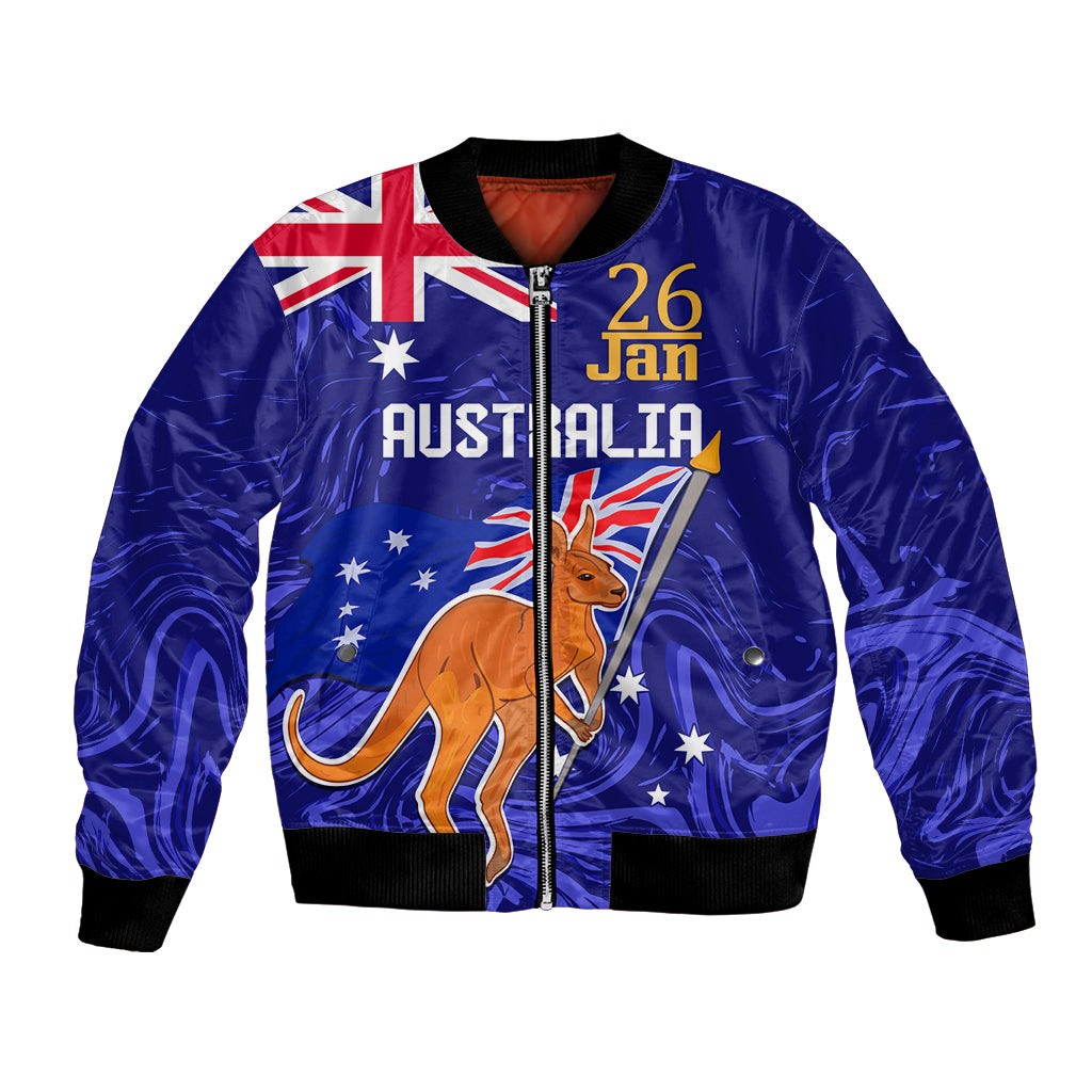 Proud To Be Australia Day Bomber Jacket Kangaroo with Flag Color - Vibe Hoodie Shop