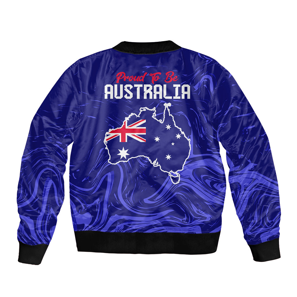 Proud To Be Australia Day Bomber Jacket Kangaroo with Flag Color - Vibe Hoodie Shop