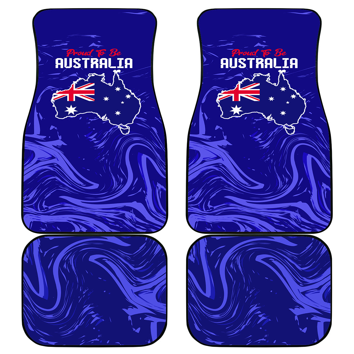 Proud To Be Australia Day Car Mats Kangaroo with Flag Color