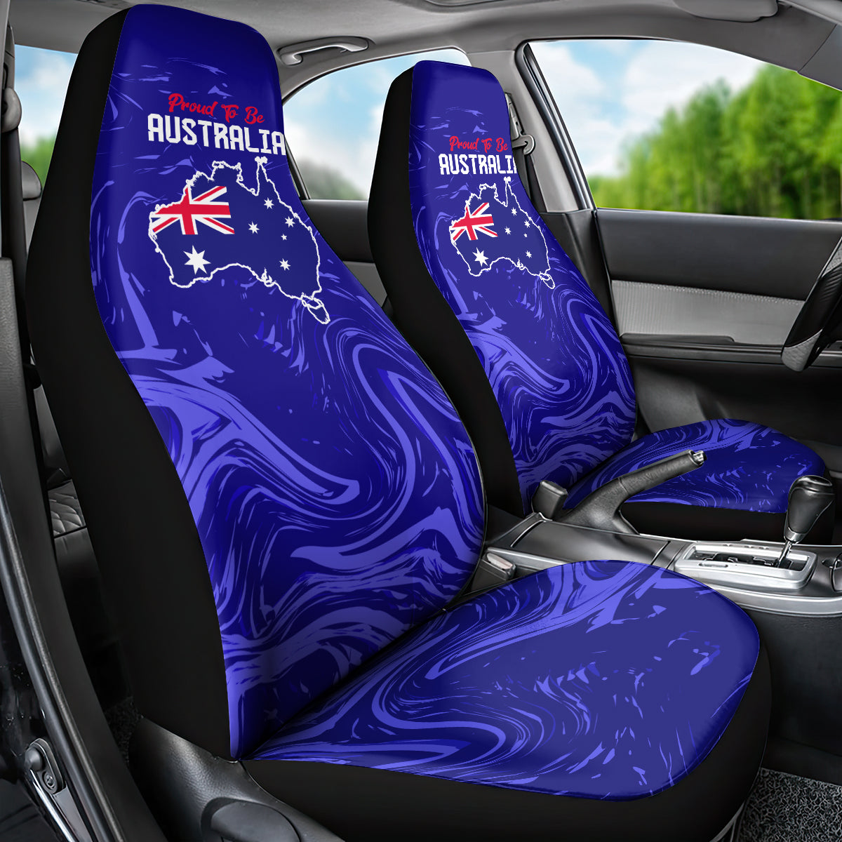 Proud To Be Australia Day Car Seat Cover Kangaroo with Flag Color - Vibe Hoodie Shop