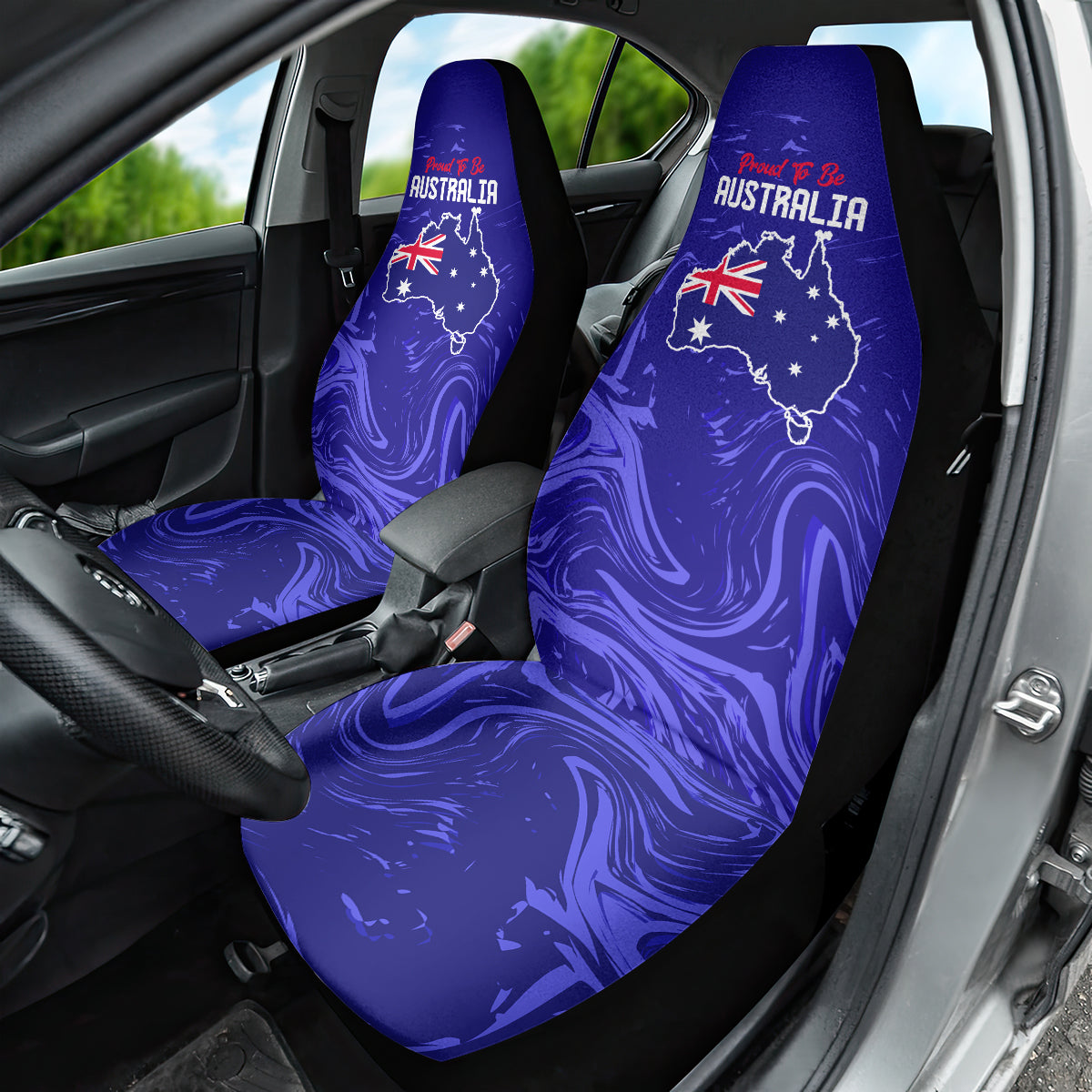 Proud To Be Australia Day Car Seat Cover Kangaroo with Flag Color - Vibe Hoodie Shop