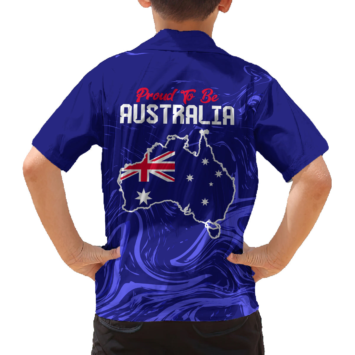 Proud To Be Australia Day Family Matching Long Sleeve Bodycon Dress and Hawaiian Shirt Kangaroo with Flag Color