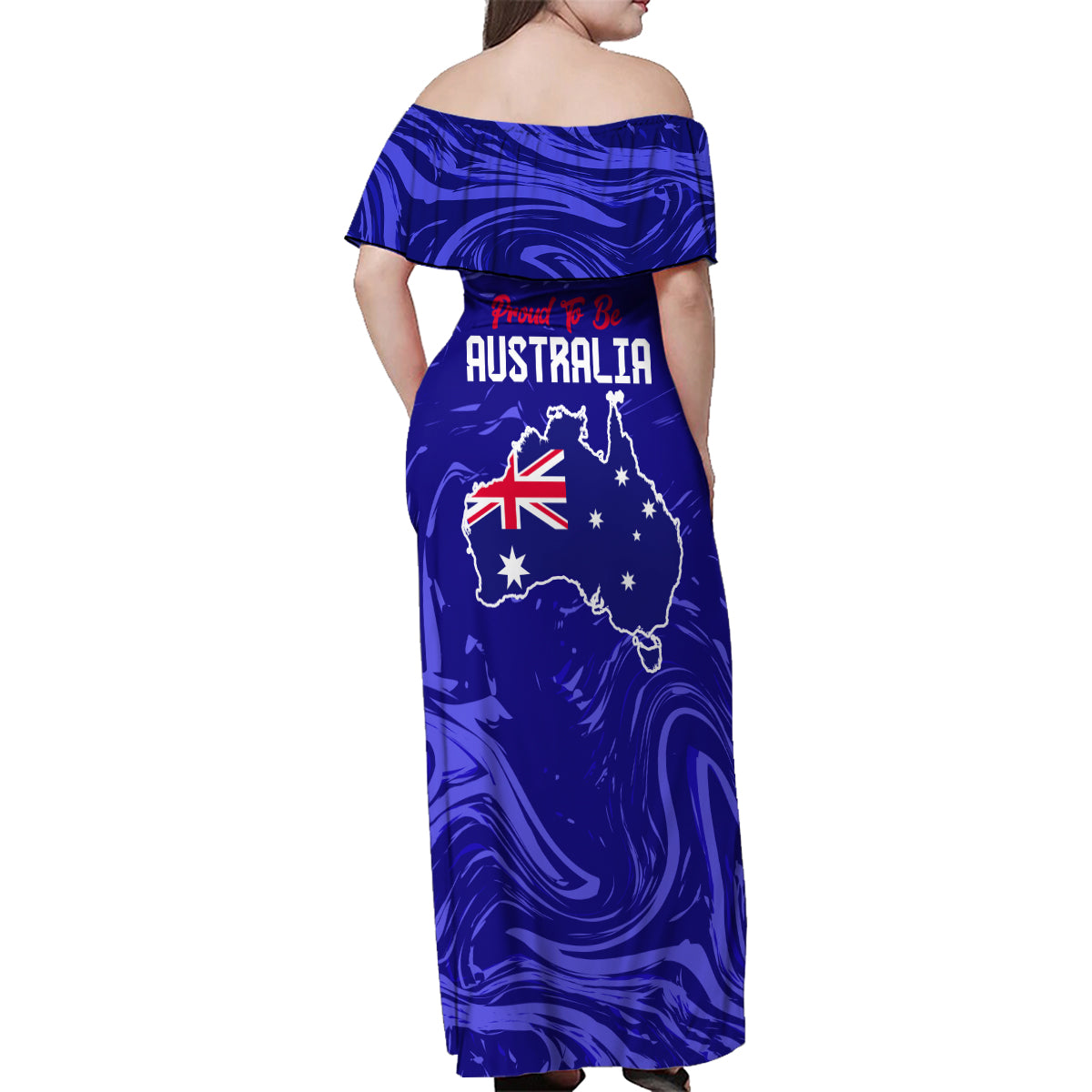 Proud To Be Australia Day Family Matching Off Shoulder Maxi Dress and Hawaiian Shirt Kangaroo with Flag Color