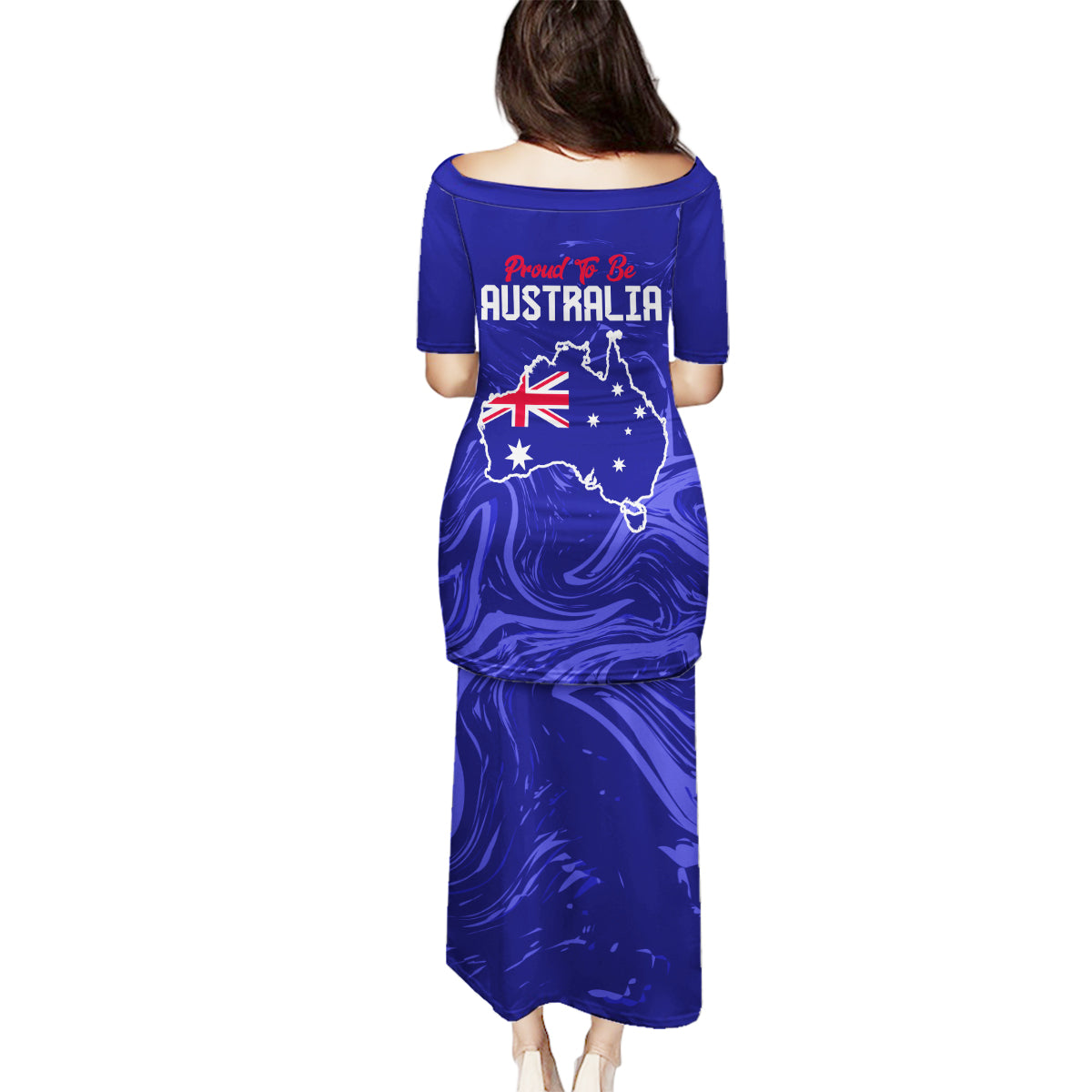 Proud To Be Australia Day Family Matching Puletasi and Hawaiian Shirt Kangaroo with Flag Color