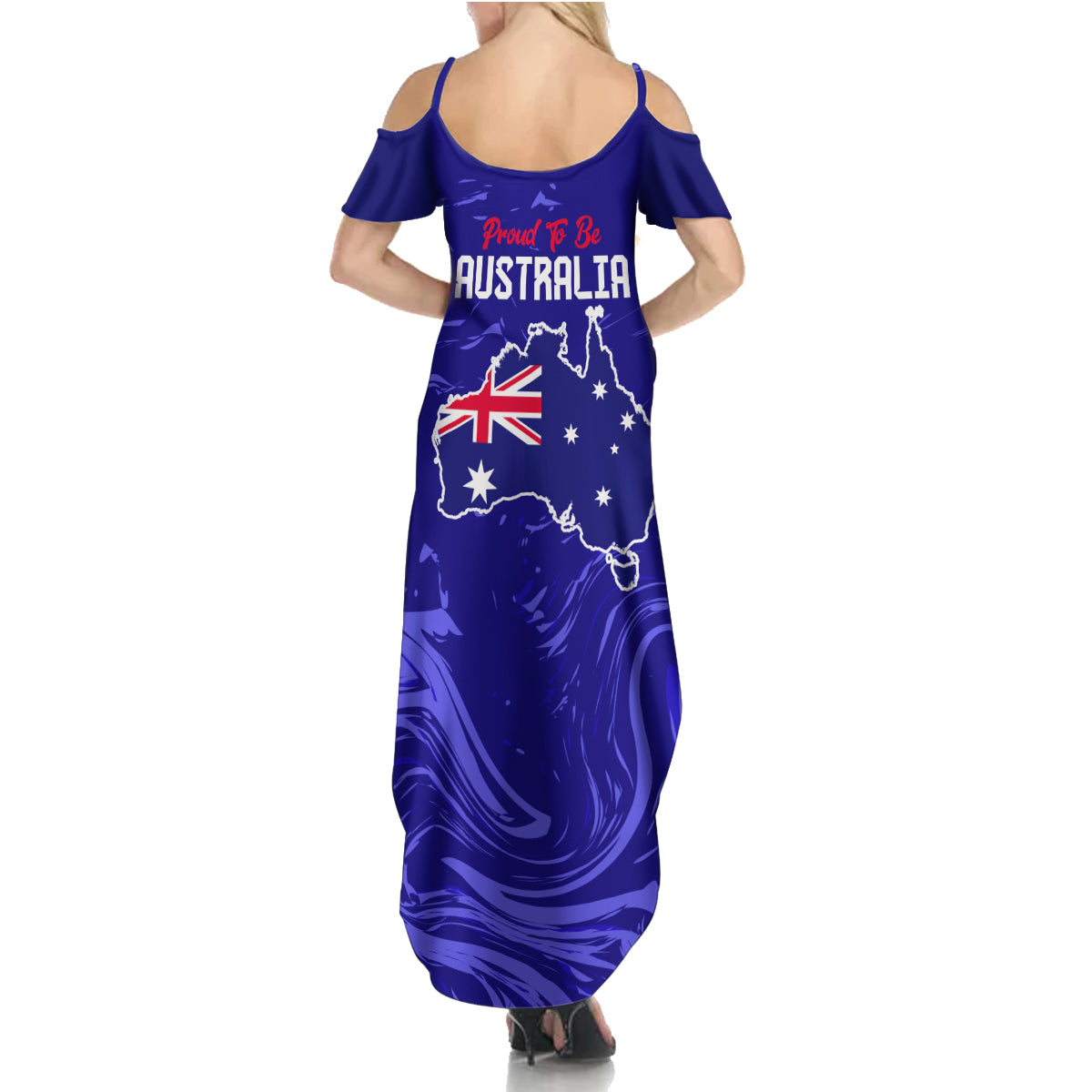 Proud To Be Australia Day Family Matching Summer Maxi Dress and Hawaiian Shirt Kangaroo with Flag Color