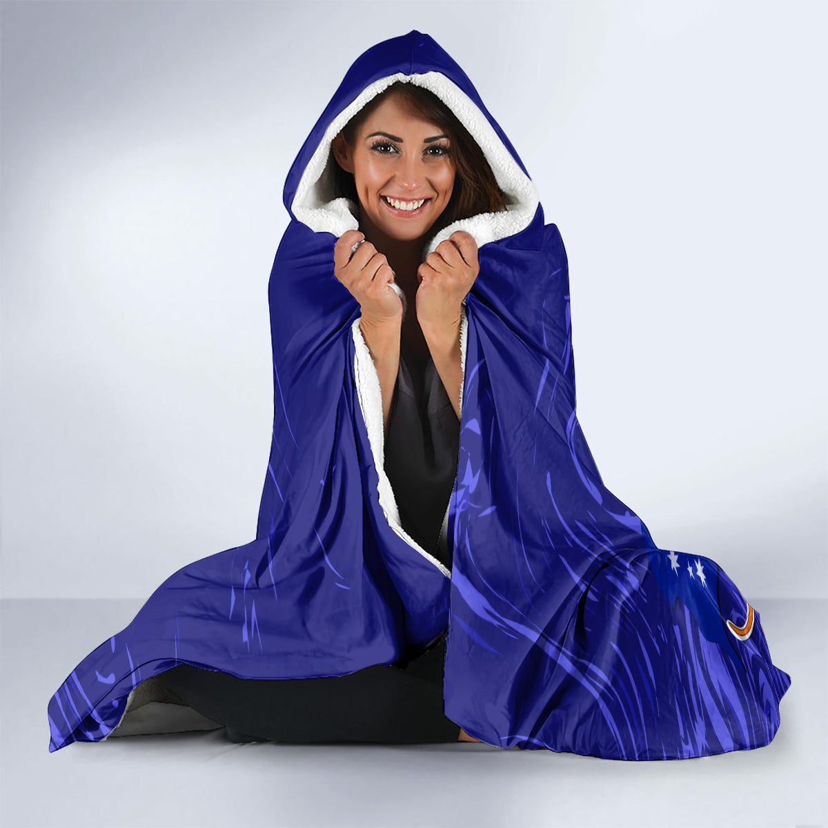 Proud To Be Australia Day Hooded Blanket Kangaroo with Flag Color