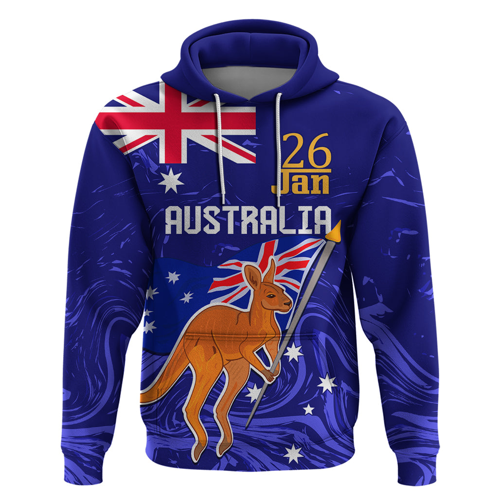 Proud To Be Australia Day Hoodie Kangaroo with Flag Color LT9 - Vibe Hoodie Shop