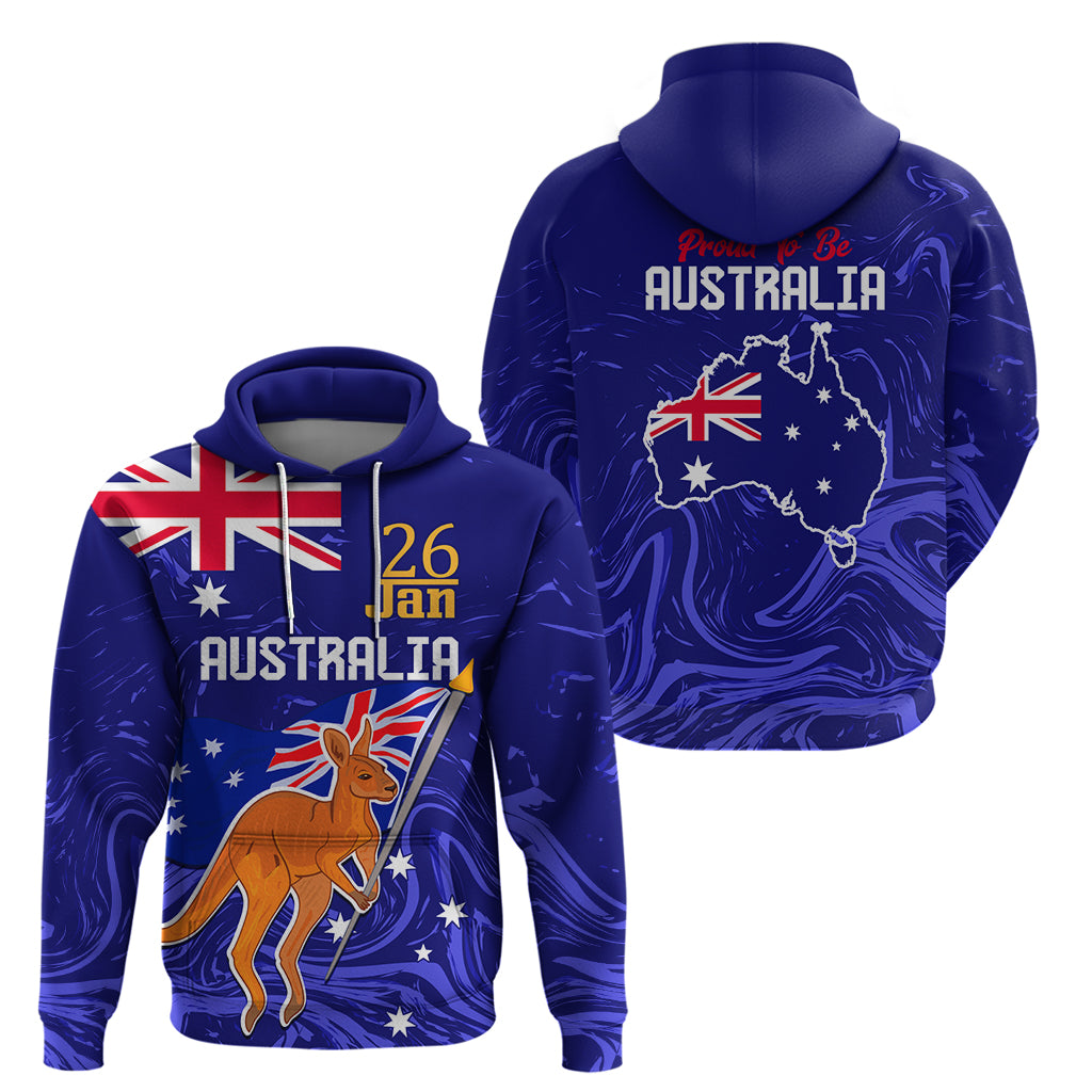 Proud To Be Australia Day Hoodie Kangaroo with Flag Color LT9 - Vibe Hoodie Shop