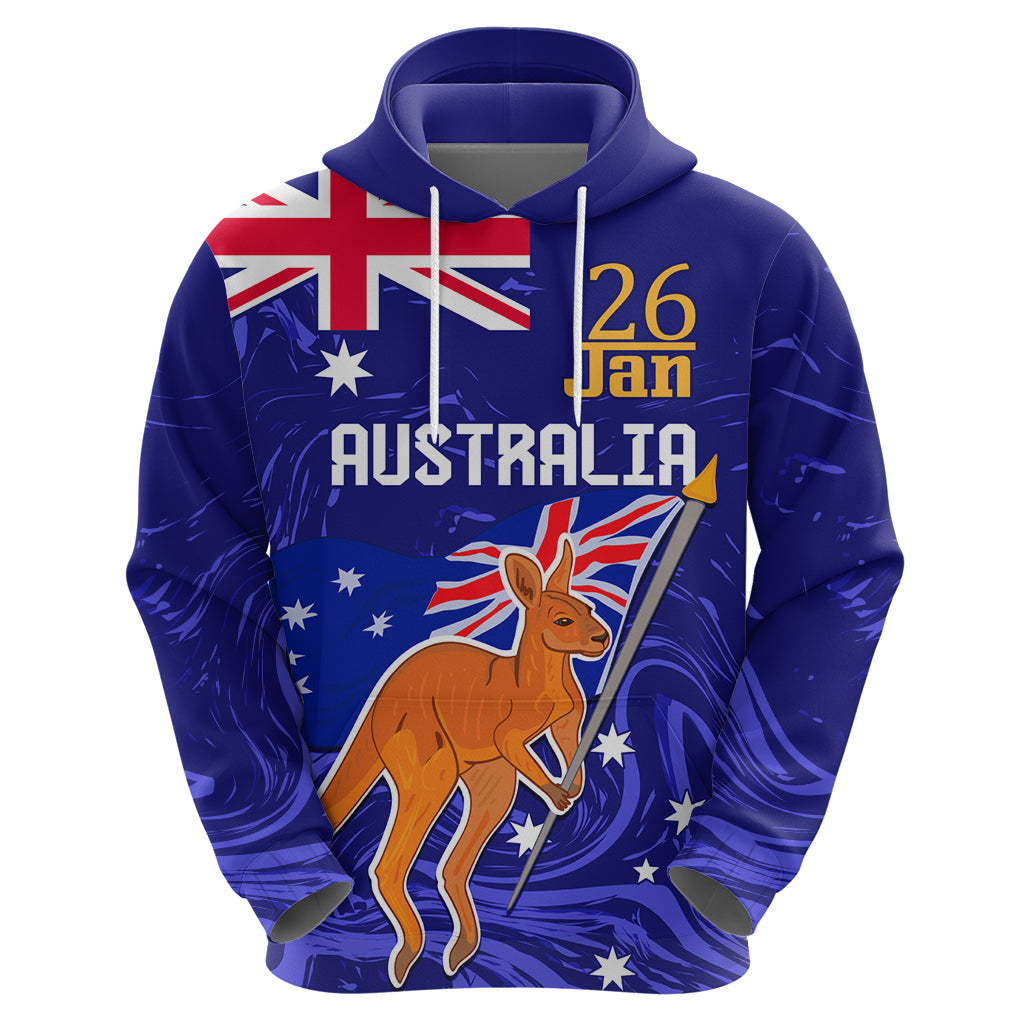 Proud To Be Australia Day Hoodie Kangaroo with Flag Color LT9 - Vibe Hoodie Shop