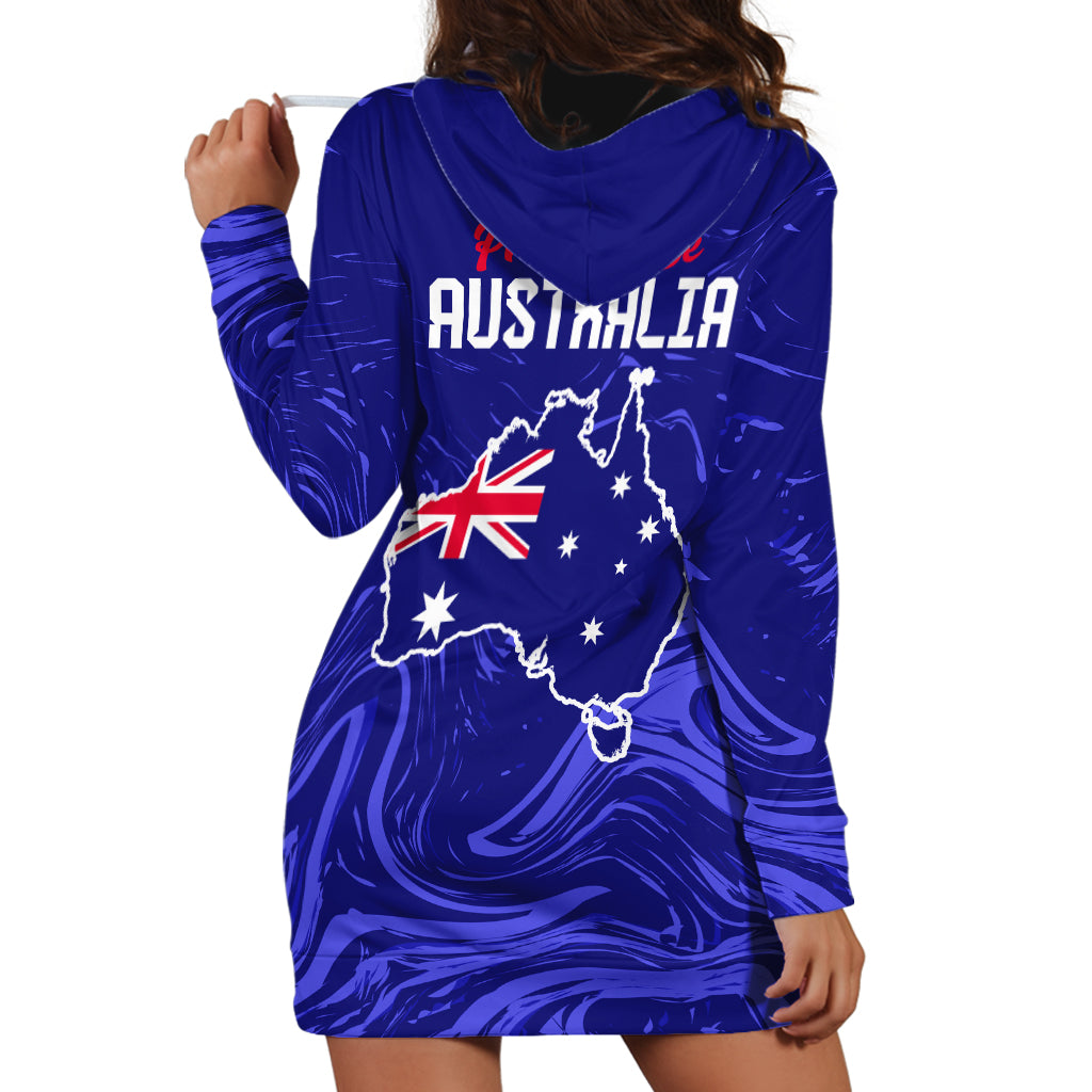 Proud To Be Australia Day Hoodie Dress Kangaroo with Flag Color - Vibe Hoodie Shop