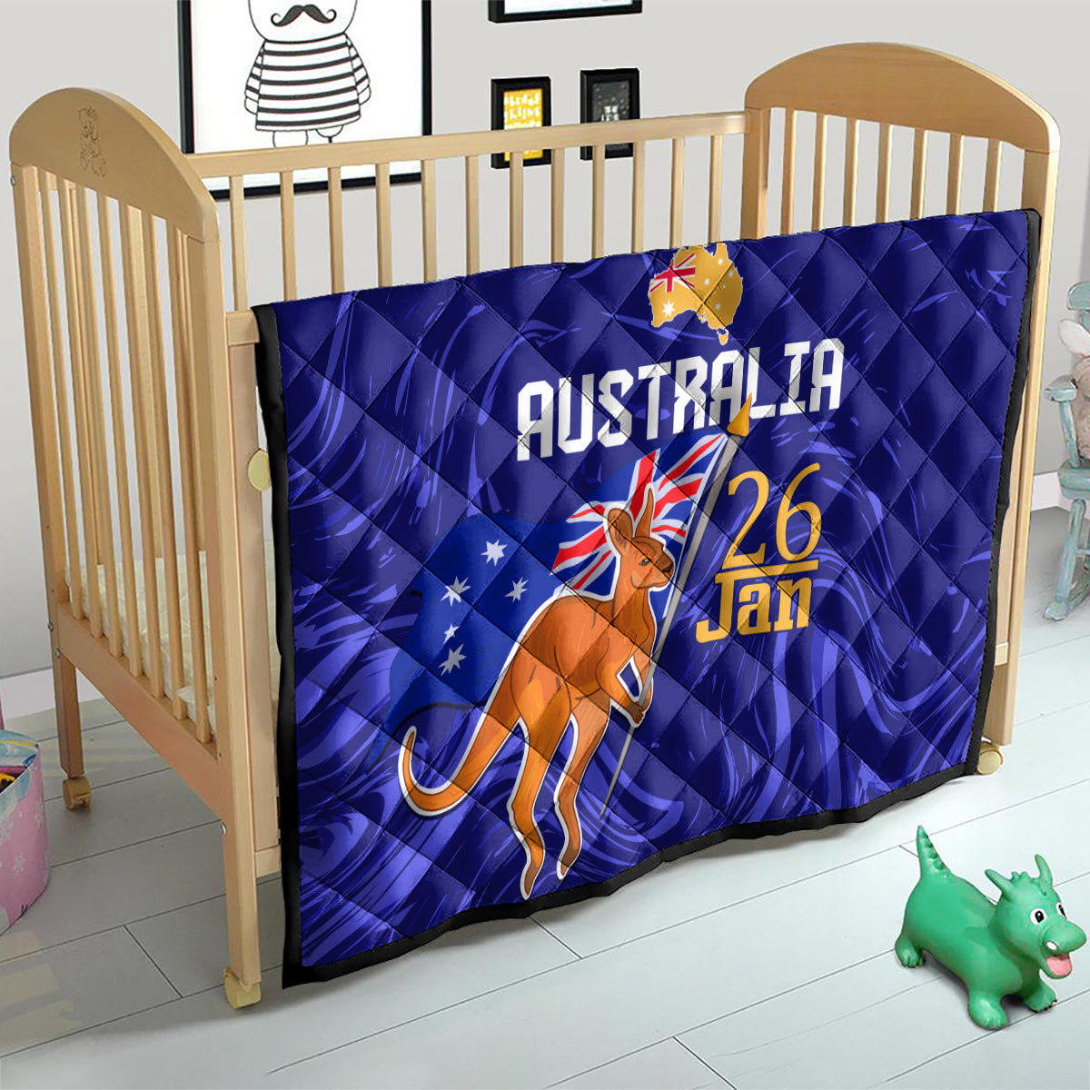 Proud To Be Australia Day Quilt Kangaroo with Flag Color - Vibe Hoodie Shop