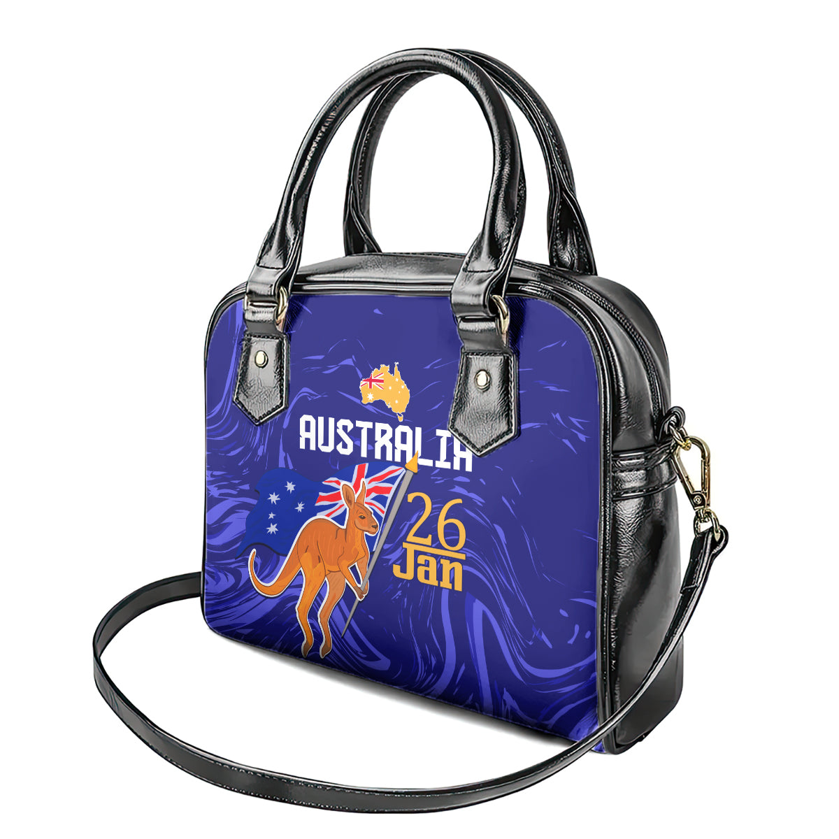 Proud To Be Australia Day Shoulder Handbag Kangaroo with Flag Color - Vibe Hoodie Shop