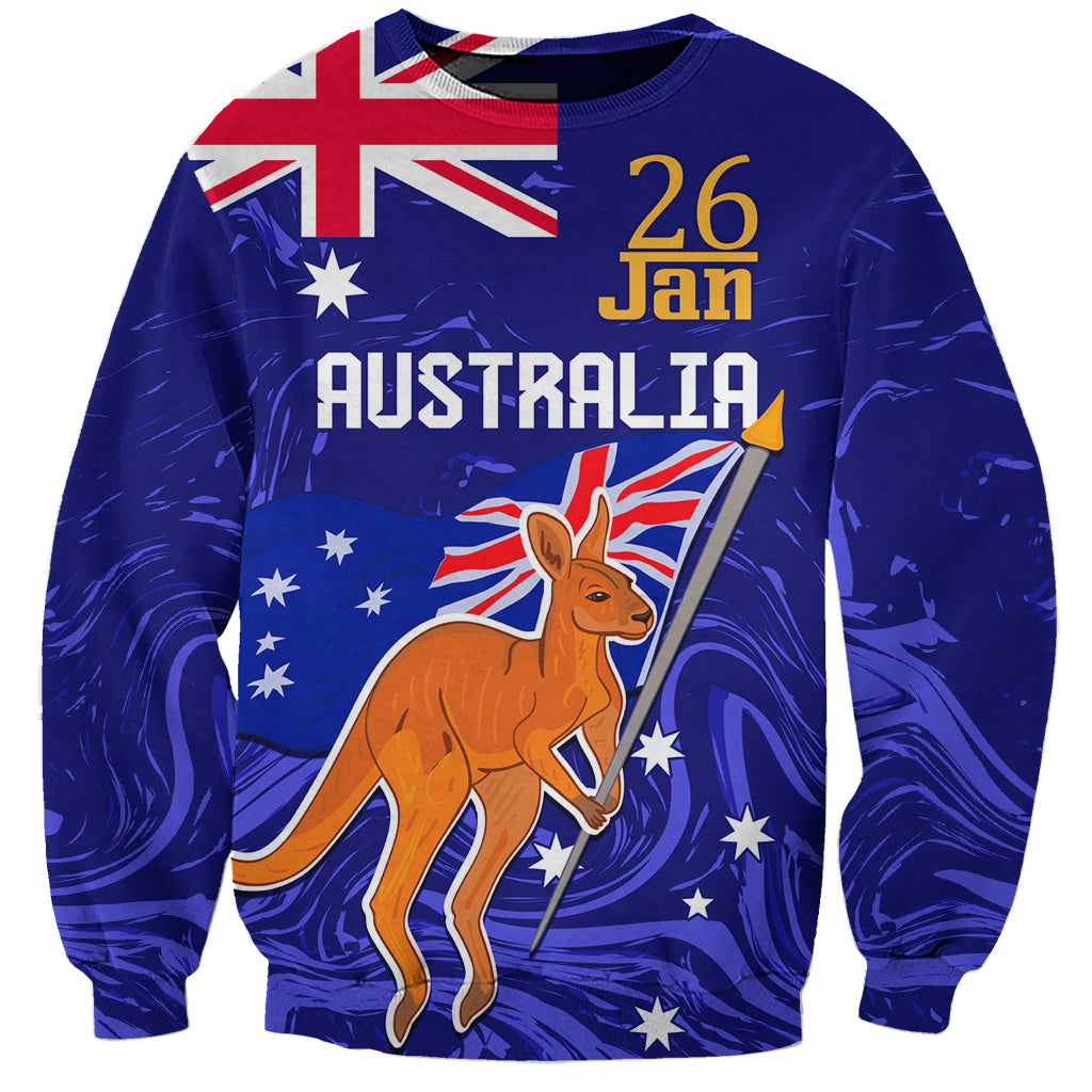 Proud To Be Australia Day Sweatshirt Kangaroo with Flag Color - Vibe Hoodie Shop