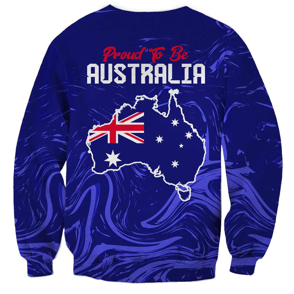 Proud To Be Australia Day Sweatshirt Kangaroo with Flag Color - Vibe Hoodie Shop