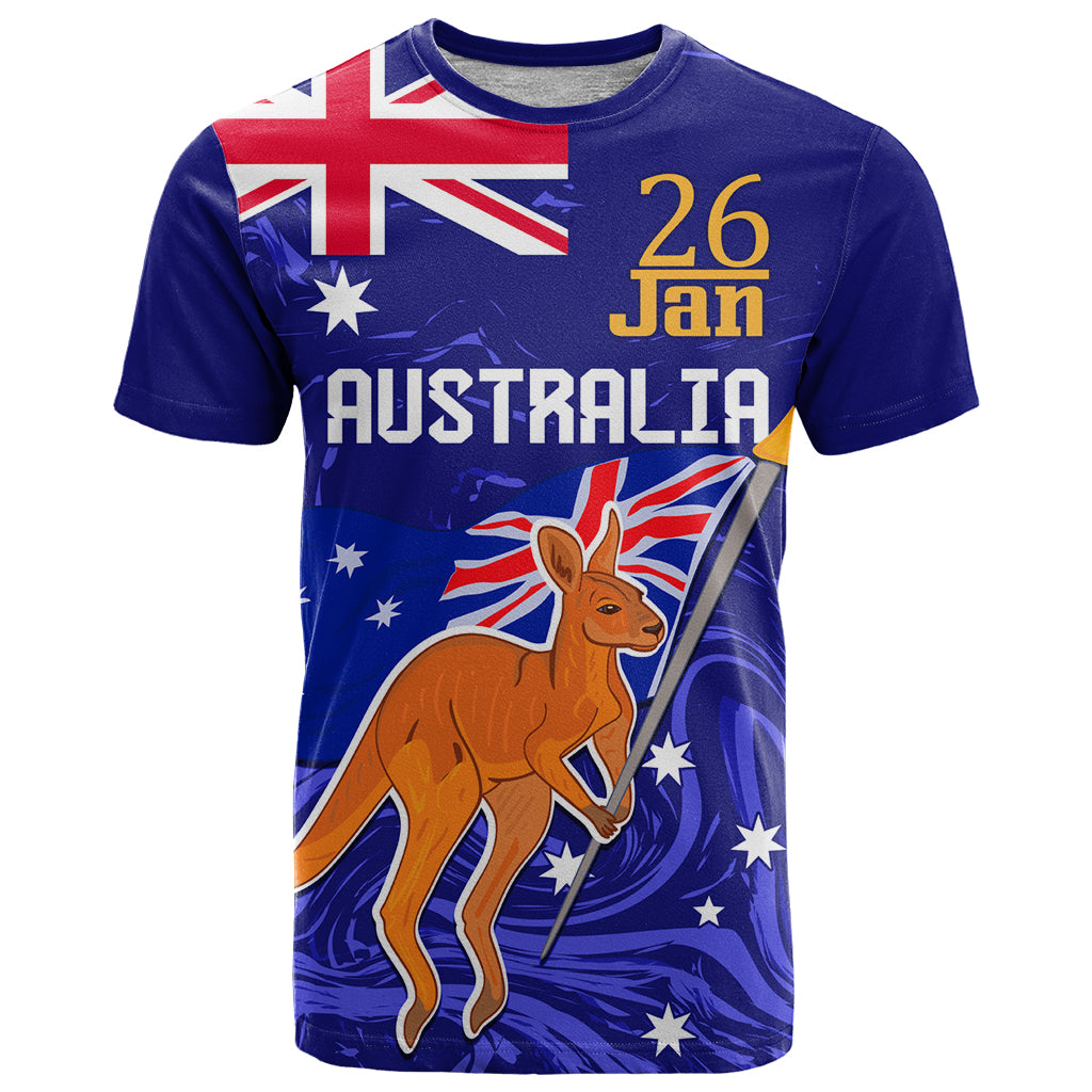 Proud To Be Australia Day T Shirt Kangaroo with Flag Color LT9 - Vibe Hoodie Shop