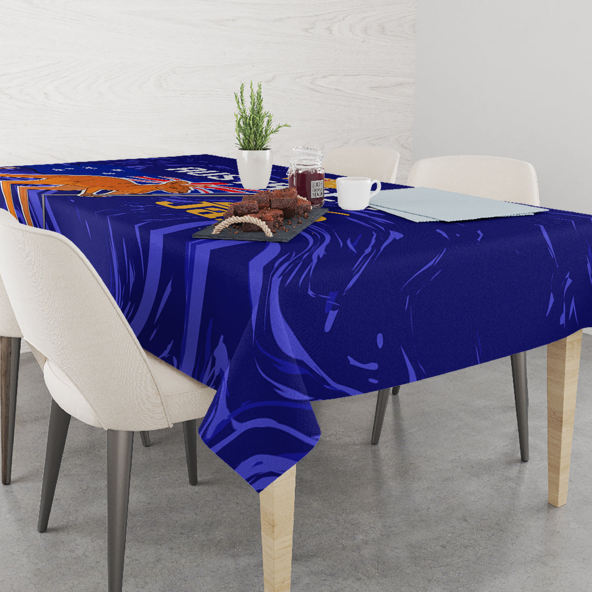 Proud To Be Australia Day Tablecloth Kangaroo with Flag Color